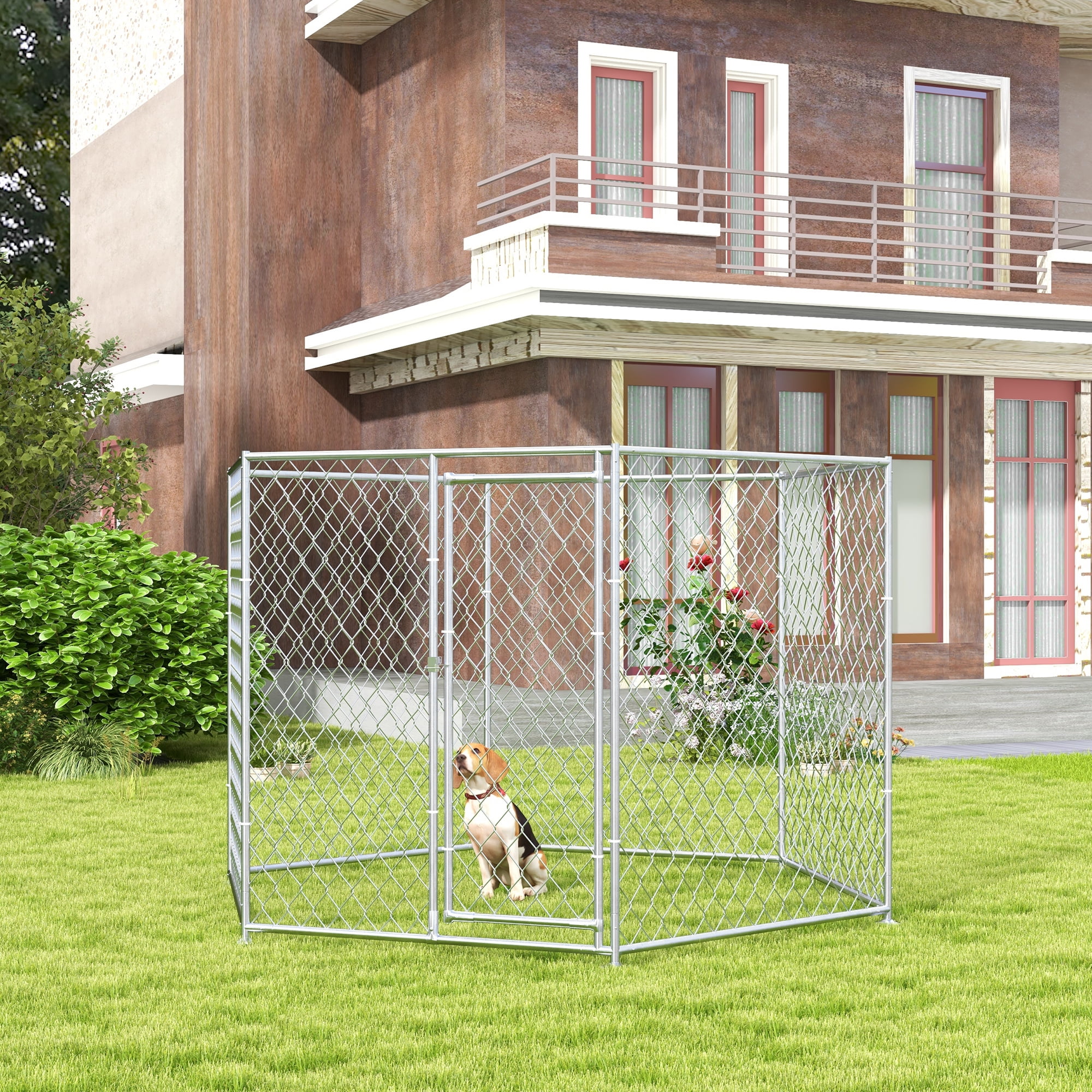 PawHut 9.2' x 8' x 5.6' Dog Kennel Outdoor W/ Lockable Door