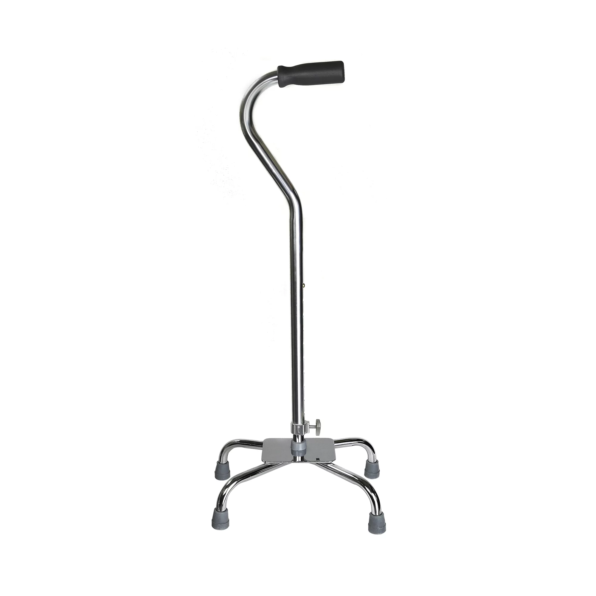 McKesson Chrome Steel Large Base Quad Cane, Adjustable Height 29