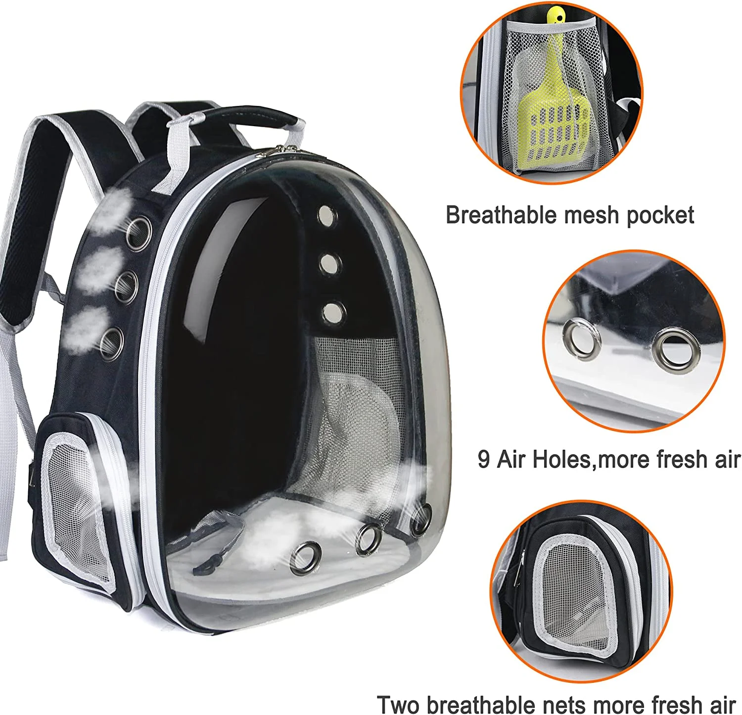 Cat Backpack Carrier, Airline Approved Bubble Bag Small Dog Backpack Carrier, Space Capsule Pet Carrier Dog Hiking Backpack Travel Carrier