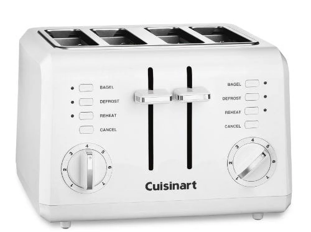 Used Cuisinart CPT-142P1 2-Slice Compact Plastic Toaster, 4, White