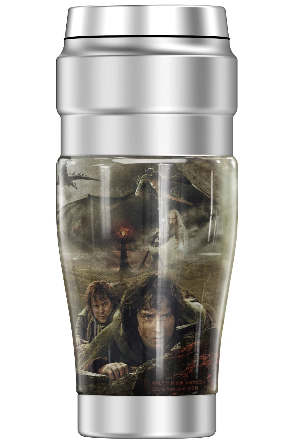 The Lord of The Rings Trilogy Poster THERMOS STAINLESS KING Stainless Steel Travel Tumbler, Vacuum insulated & Double Wall, 16oz