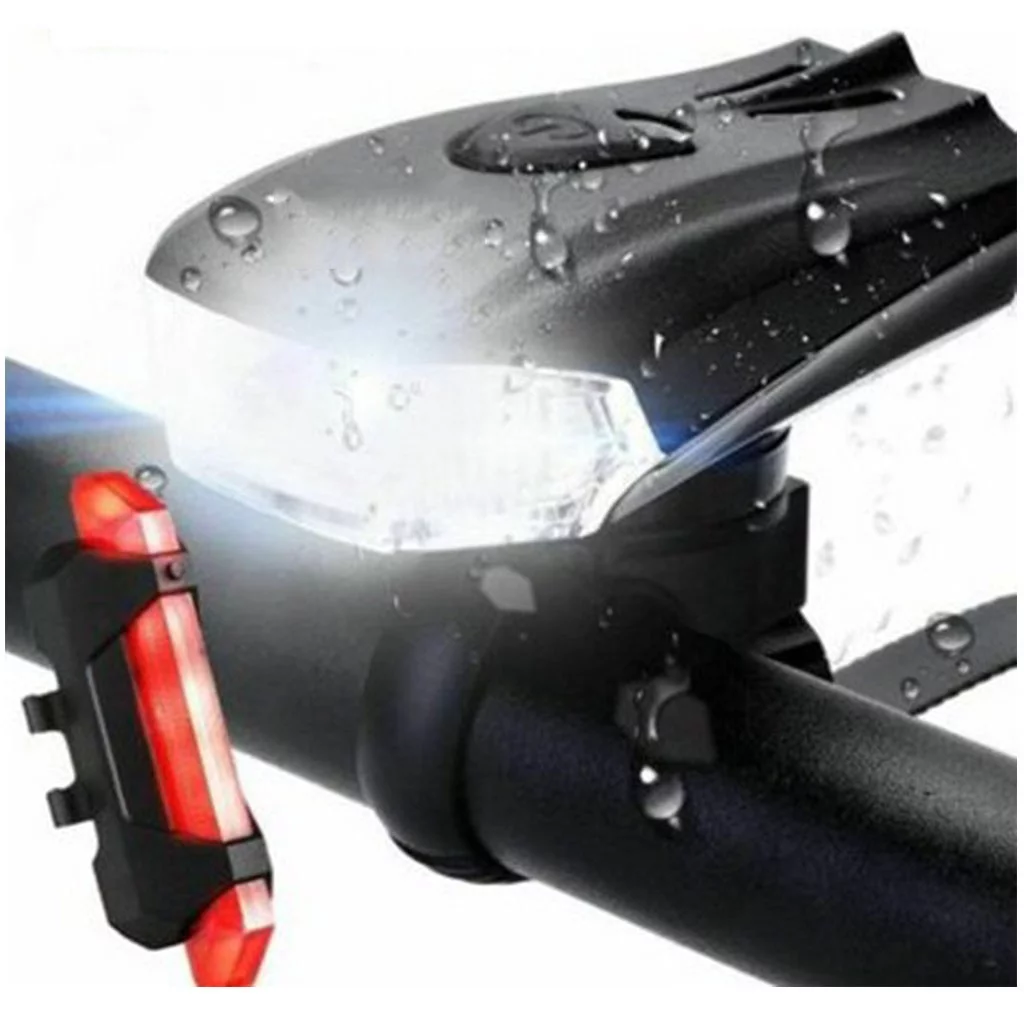 Mnycxen Bicycle light LED Set Water-tight Front and rear lights Bicycle lighting USB