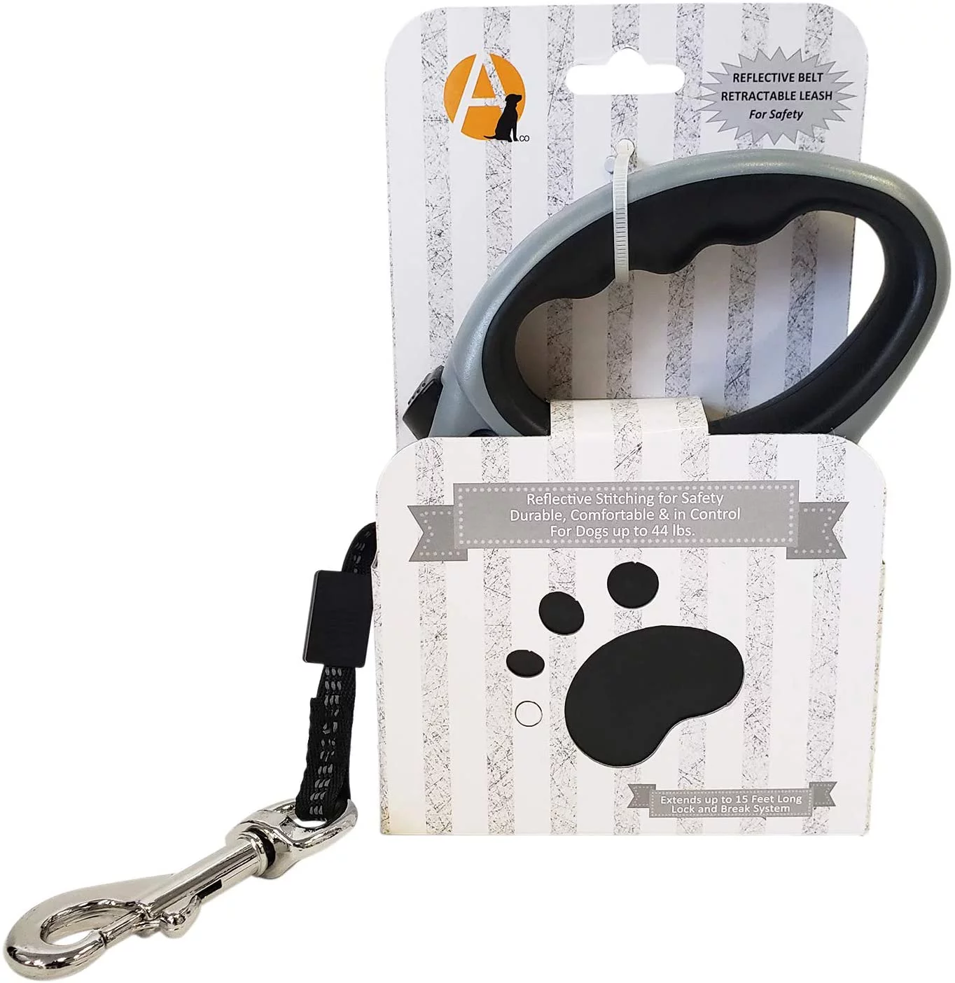 American Pet Supplies Retractable Leash for Dogs, Strong Durable Dog Leash with Plastic Casing and Nylon Reflective Belt for Safety