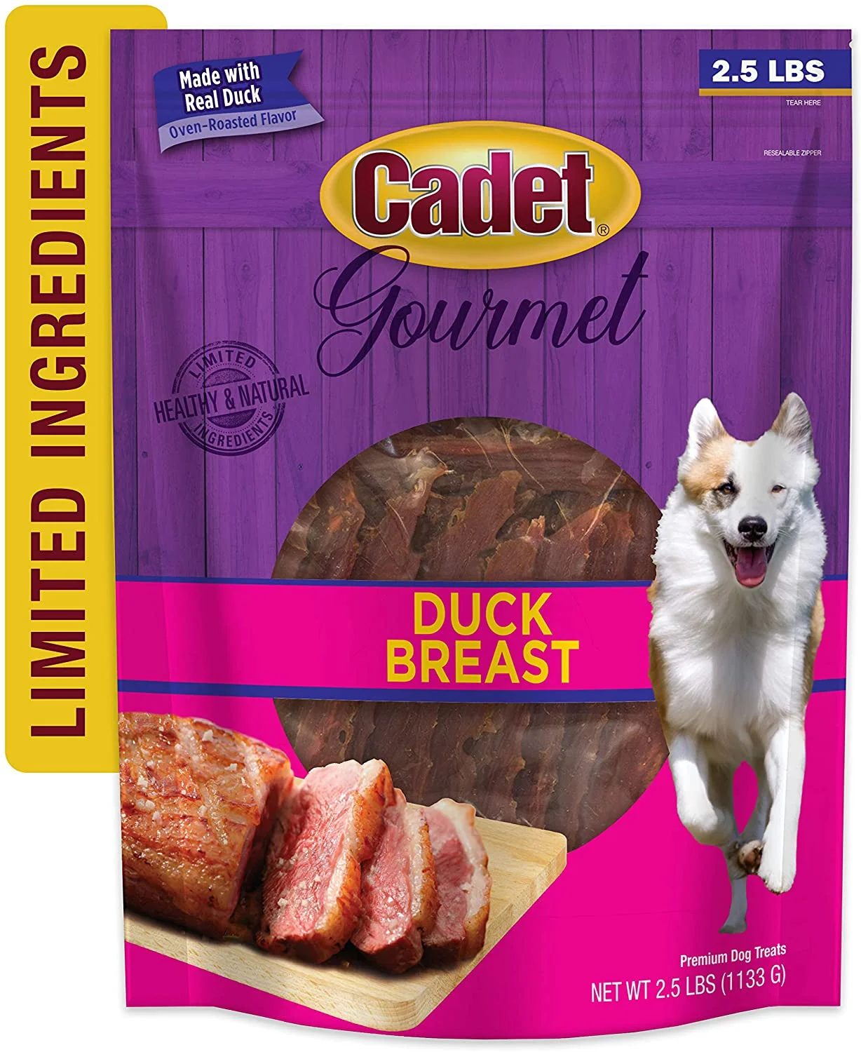 Cadet Premium Gourmet Duck Breast Dog Treats, 2.5 lb.