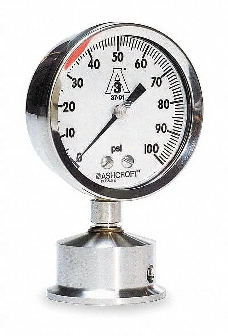 Ashcroft Pressure Gauge,0 to 100 psi,2-1/2In  25-1032S-15L-100
