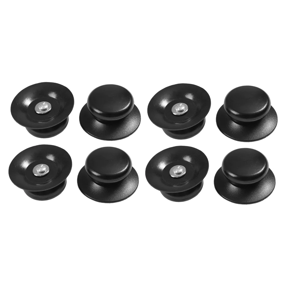 Unique Bargains Cookware Black Plastic Cooking Pot Cover Knob Pan Lid Handle Handgrip 8pcs
