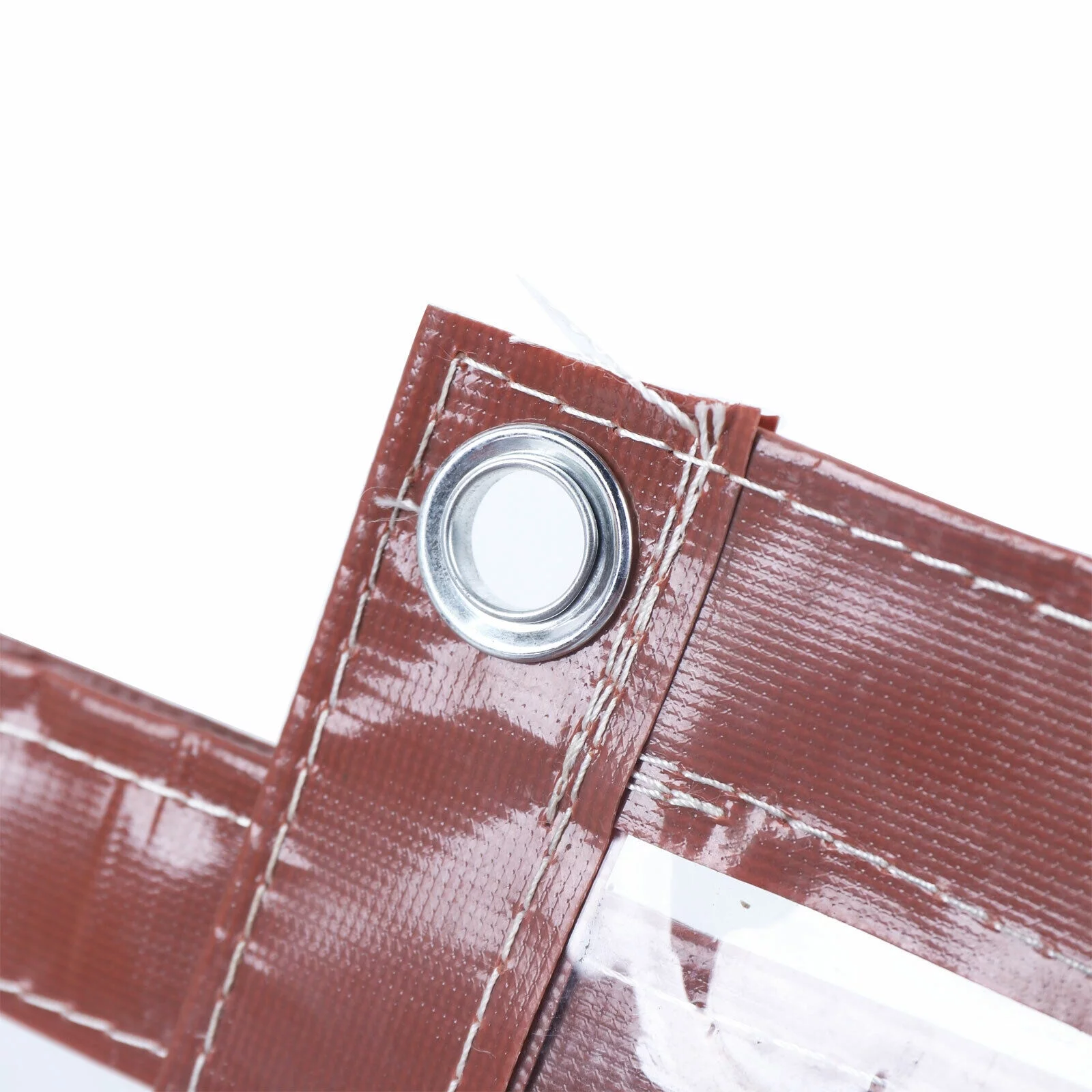 8*16FT Commercial PVC Waterproof Clear Awning Canopy Curtain Enclosure Graden PVC Rainproof Tarpaulin Clear Awning Canopy Agriculture Landscaping Covers Brown PVC Rainproof Tarpaulin Clear