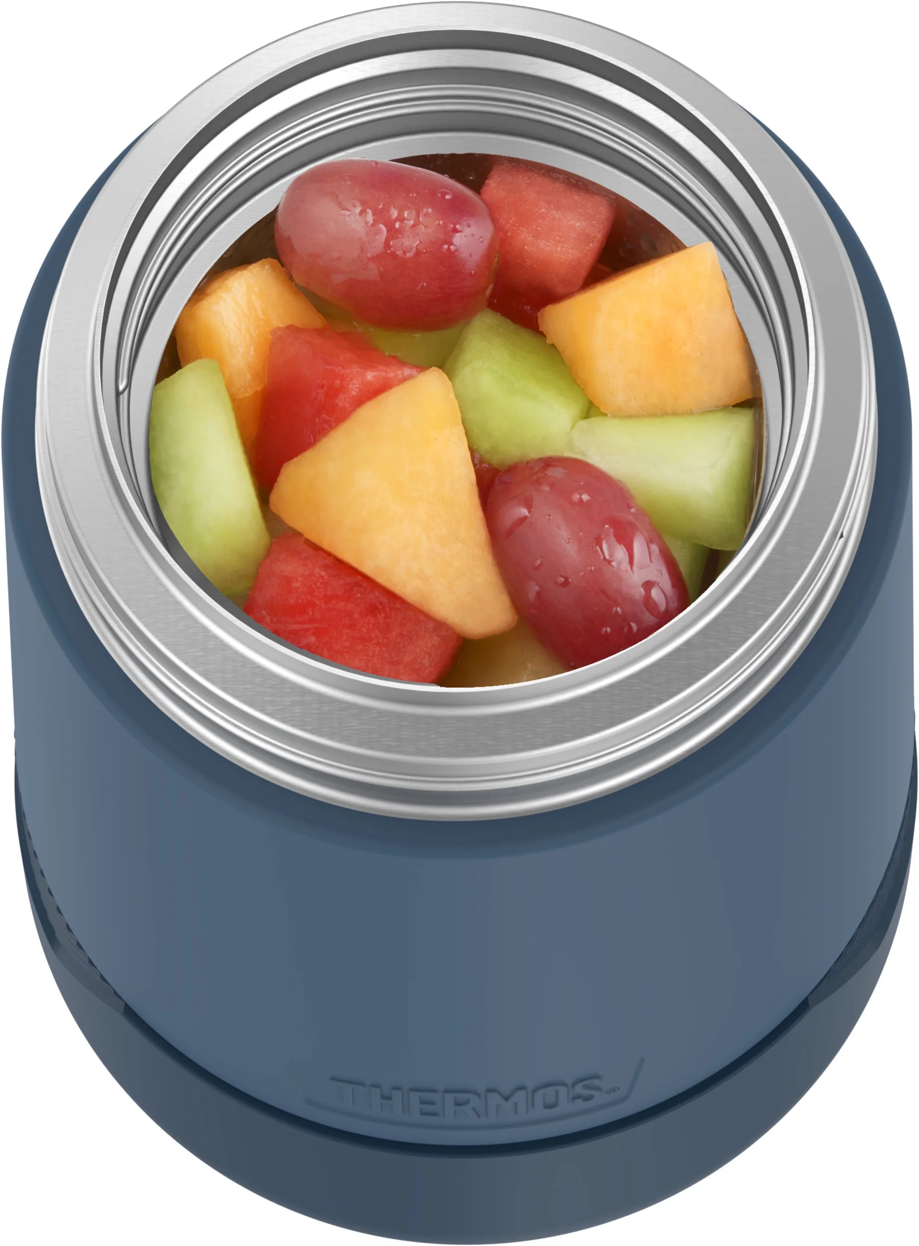 Thermos Alta Stainless Steel Vacuum Insulated Food Jar with Spoon, 18oz, Dark Blue