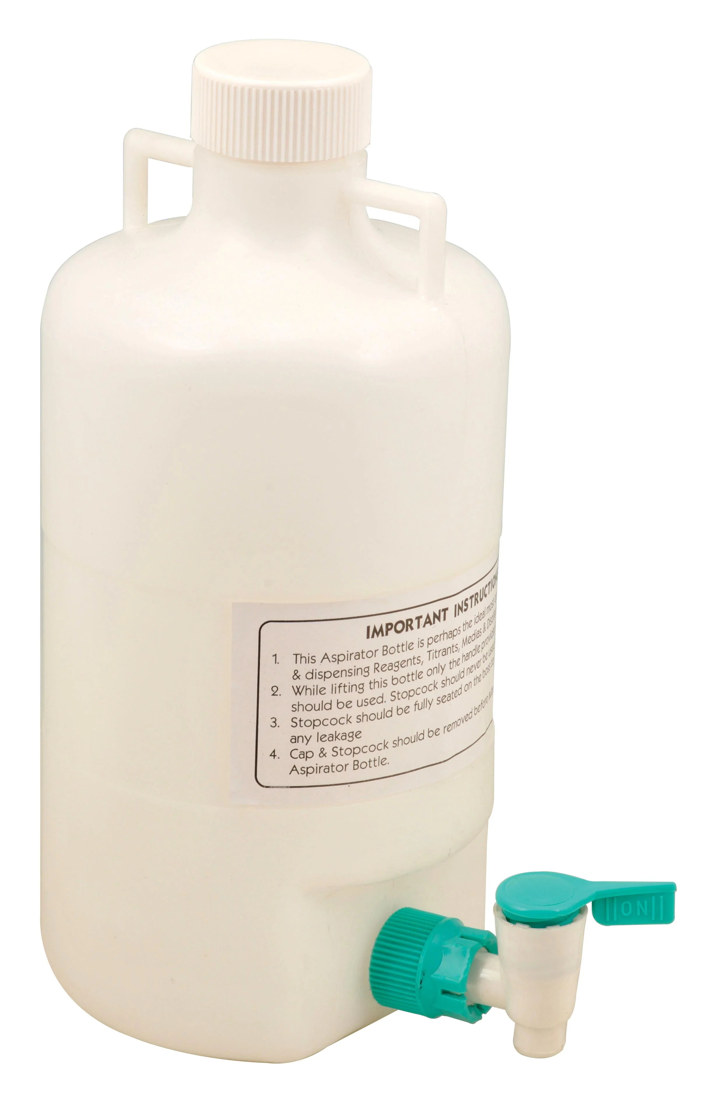 20 Liter Polypropylene Aspirator Bottle with Leak Proof Spigot - Eisco Labs