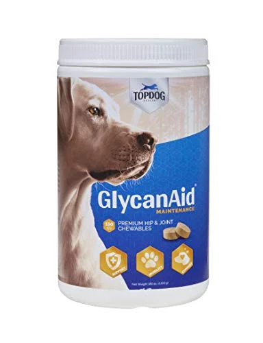 TopDog Health - GlycanAid Maintenance Joint Supplement for Dogs - Made in USA & with USA Ingredients - Glucosamine HCL - Chondroitin Sulfate - MSM - Cetyl-M - Vitamin C (150 Count)