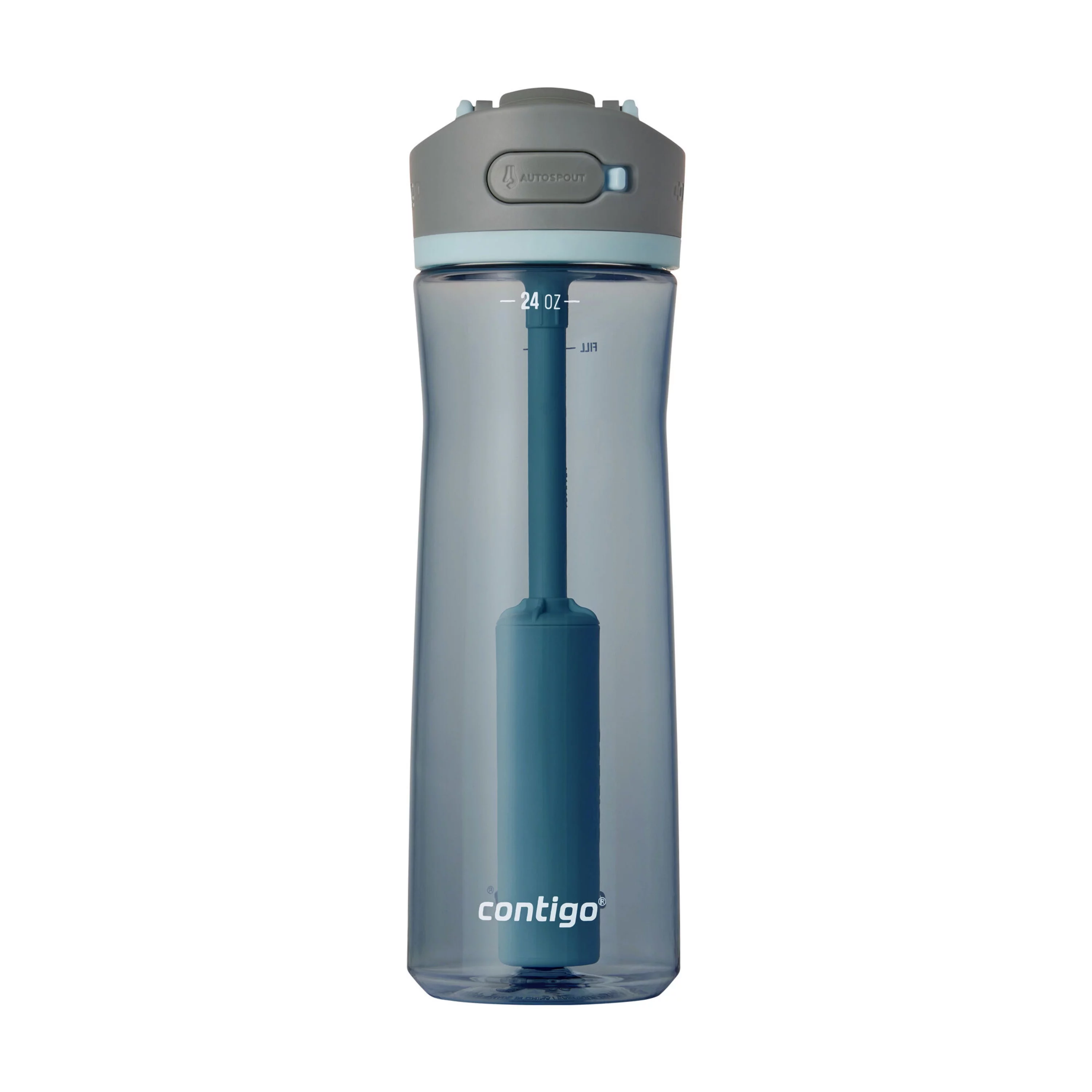 Contigo® Wells Plastic Filter Water Bottle with AUTOSPOUT® Straw Lid, 24 Oz., Dark Ice