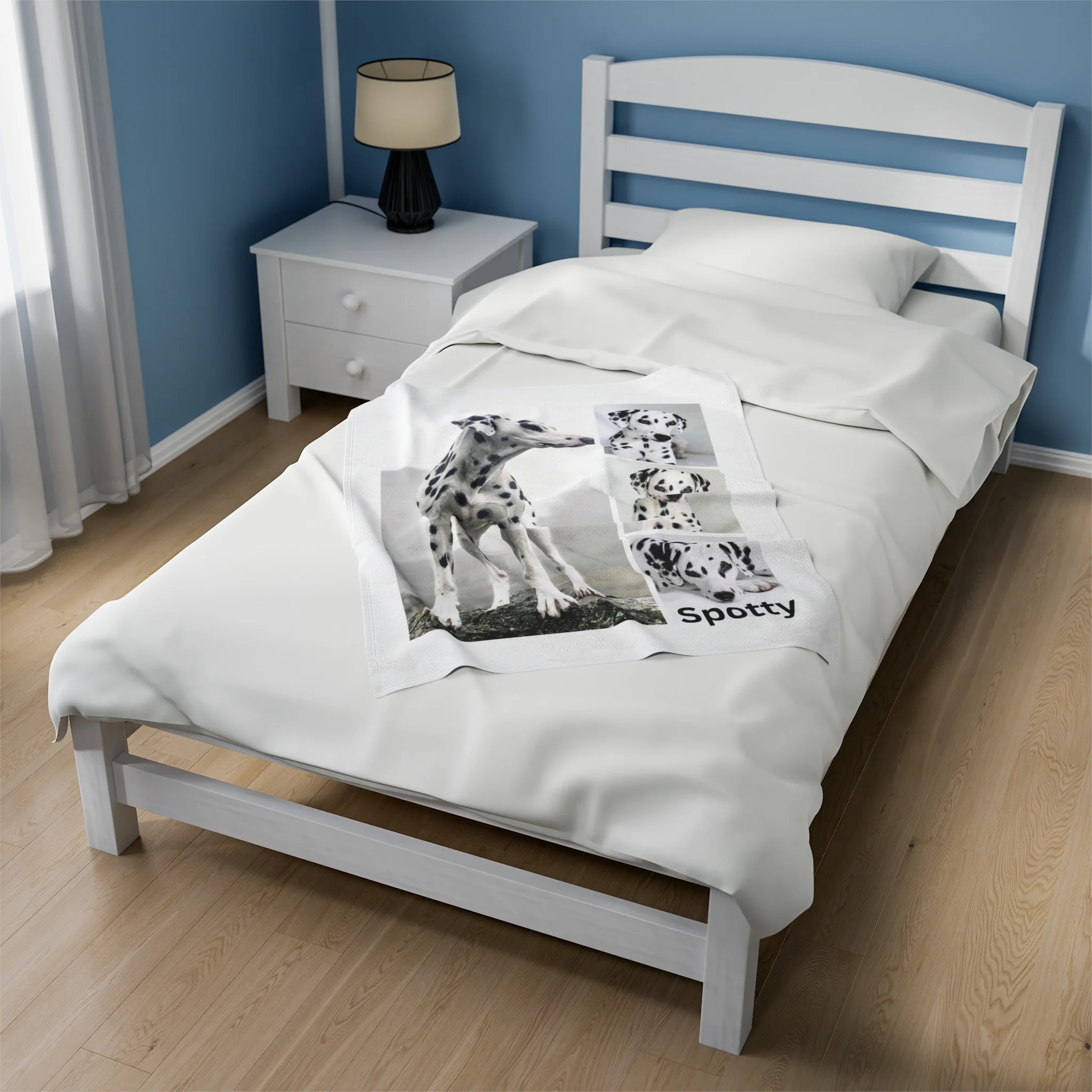 Dalmatian Custom Photo Blanket Personalized Dog Gift 30x40 50x60 60x80