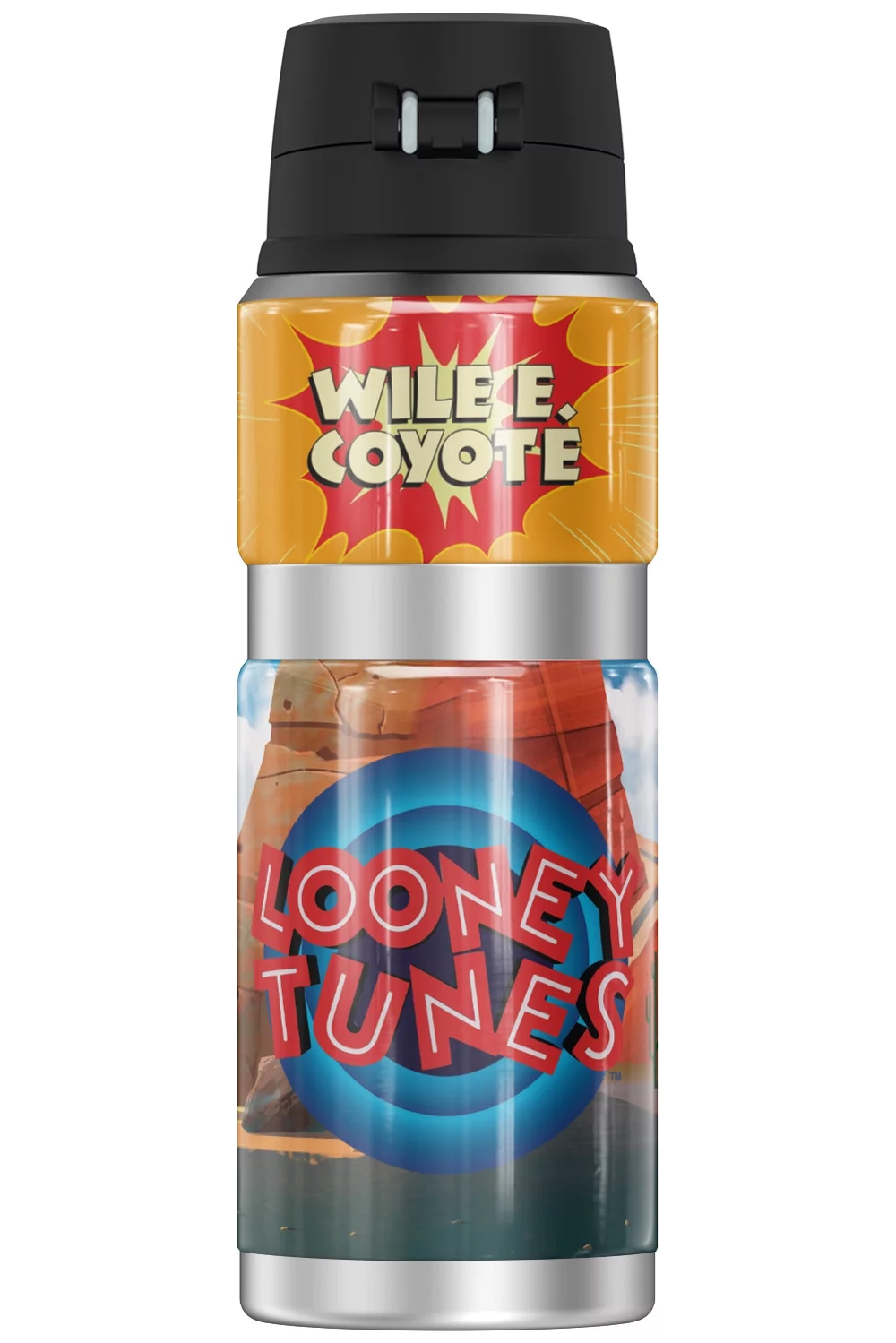 Looney Tunes Road Runner And Wile E. Coyote THERMOS STAINLESS KING Stainless Steel Drink Bottle, Vacuum insulated & Double Wall, 24oz