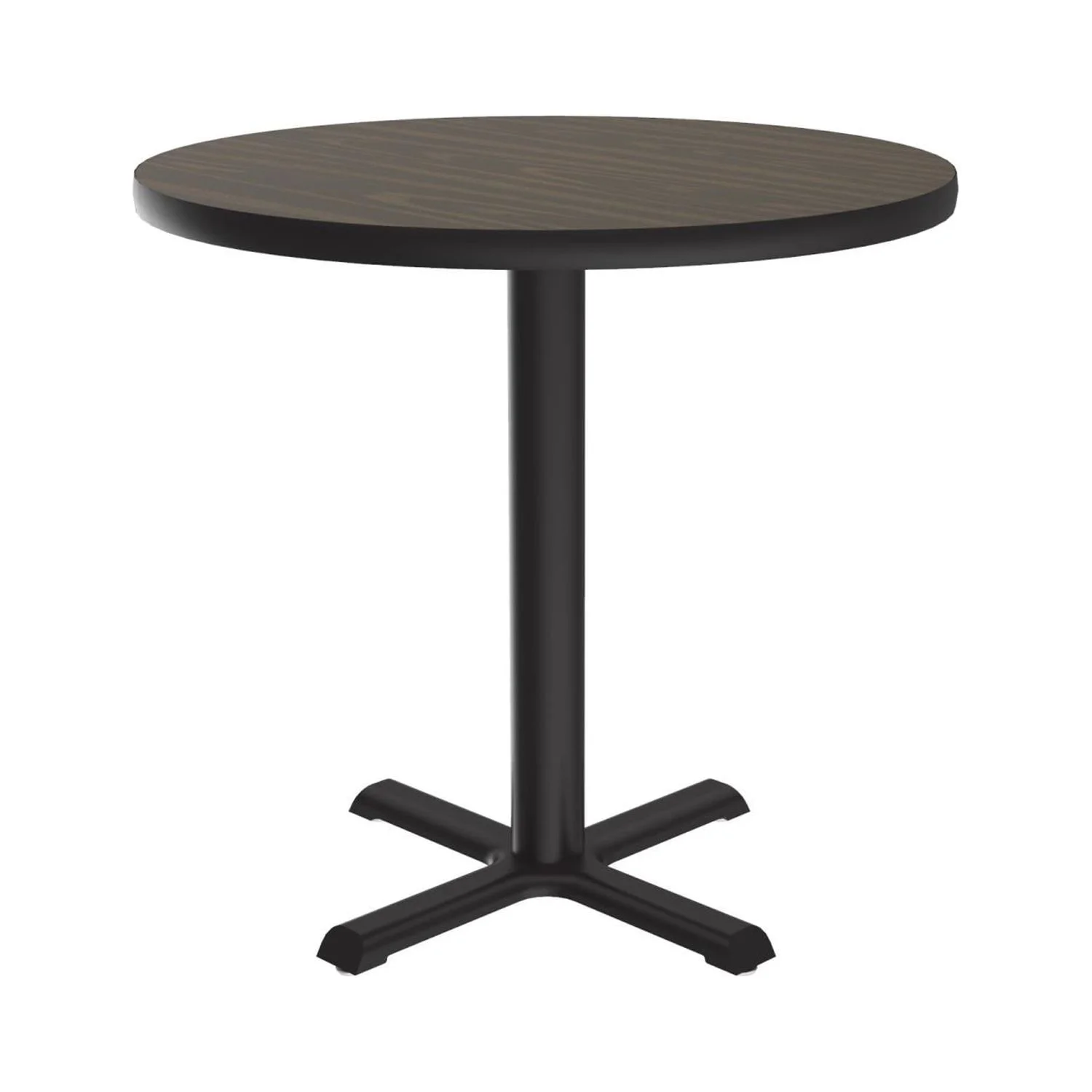 Correll Round Laminate Cafe And Breakroom Table With Walnut Finish BXT42TFR-01