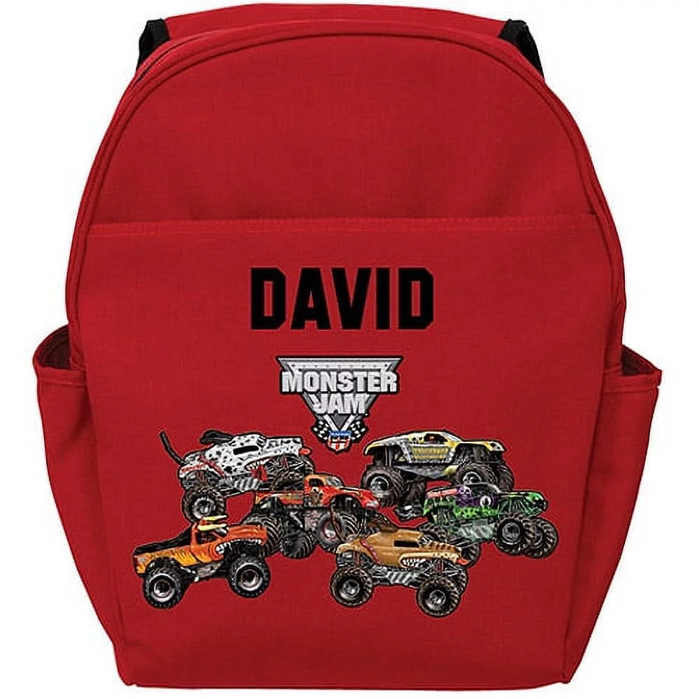 Personalized Monster Jam Red Backpack - Freestyle