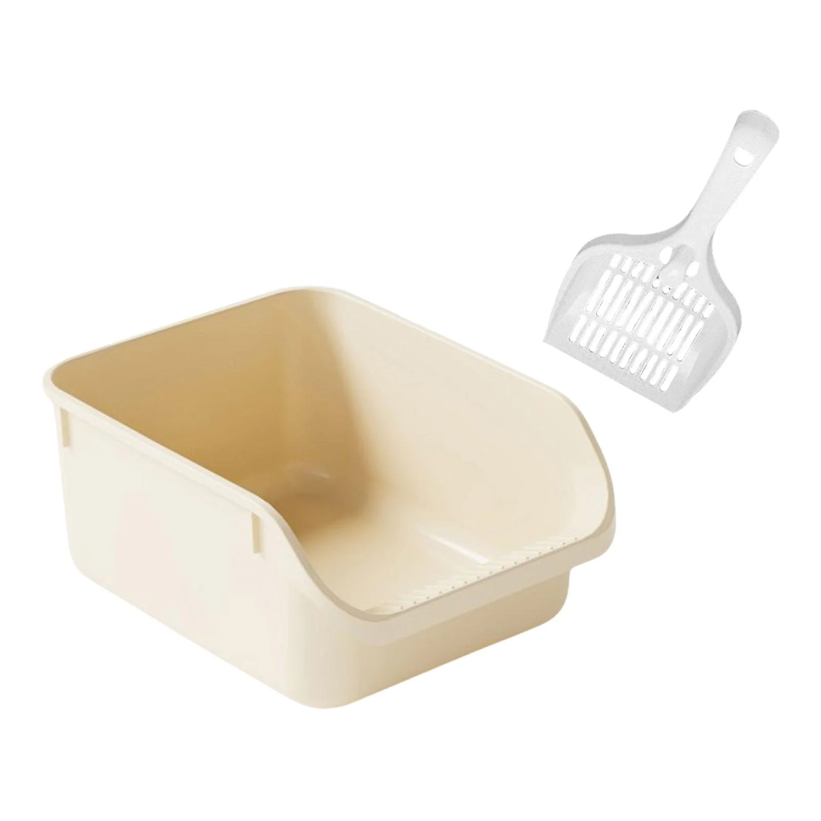 Toysmith Cat Toilet Sand Box s Litter Litter Container High Sided Easy Carry Kitty Litter Pan Cat Litter Toilet Beige