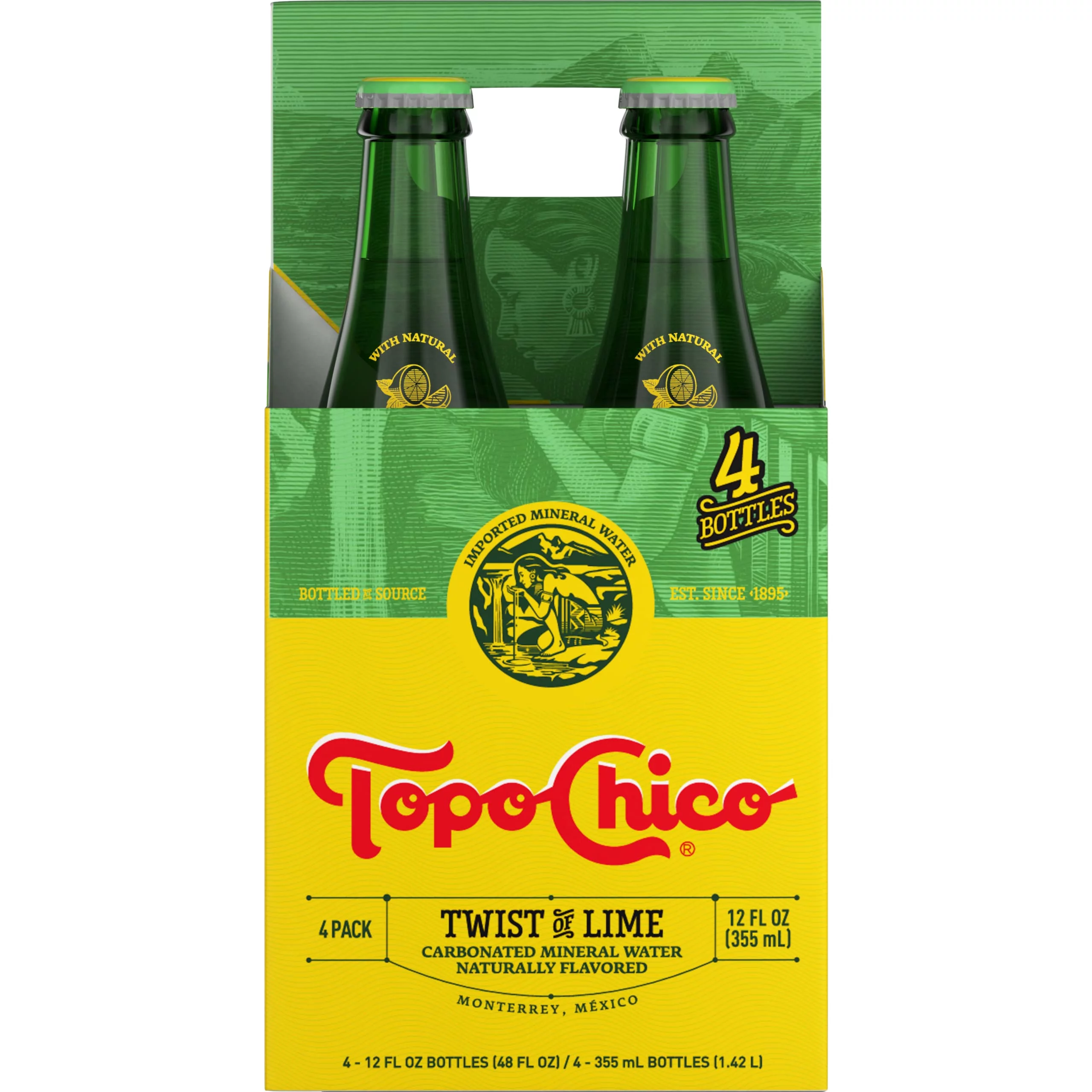 Topo Chico Sparkling Mineral Water, Twist Of Lime, 12 Fl Oz, Pack Of 4