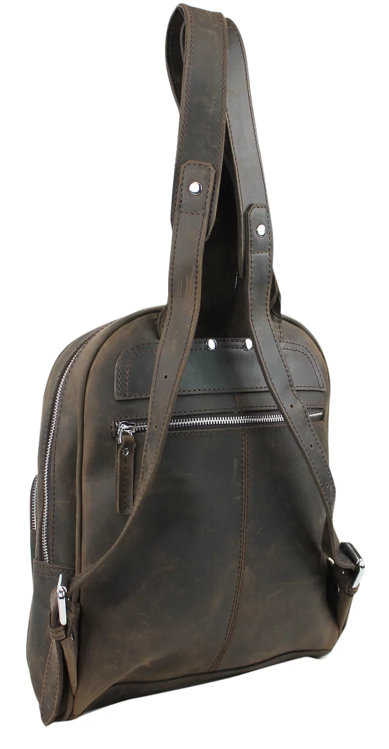 Vagarant Traveler Full Grain Leather Medium Small Backpack LK23.DS