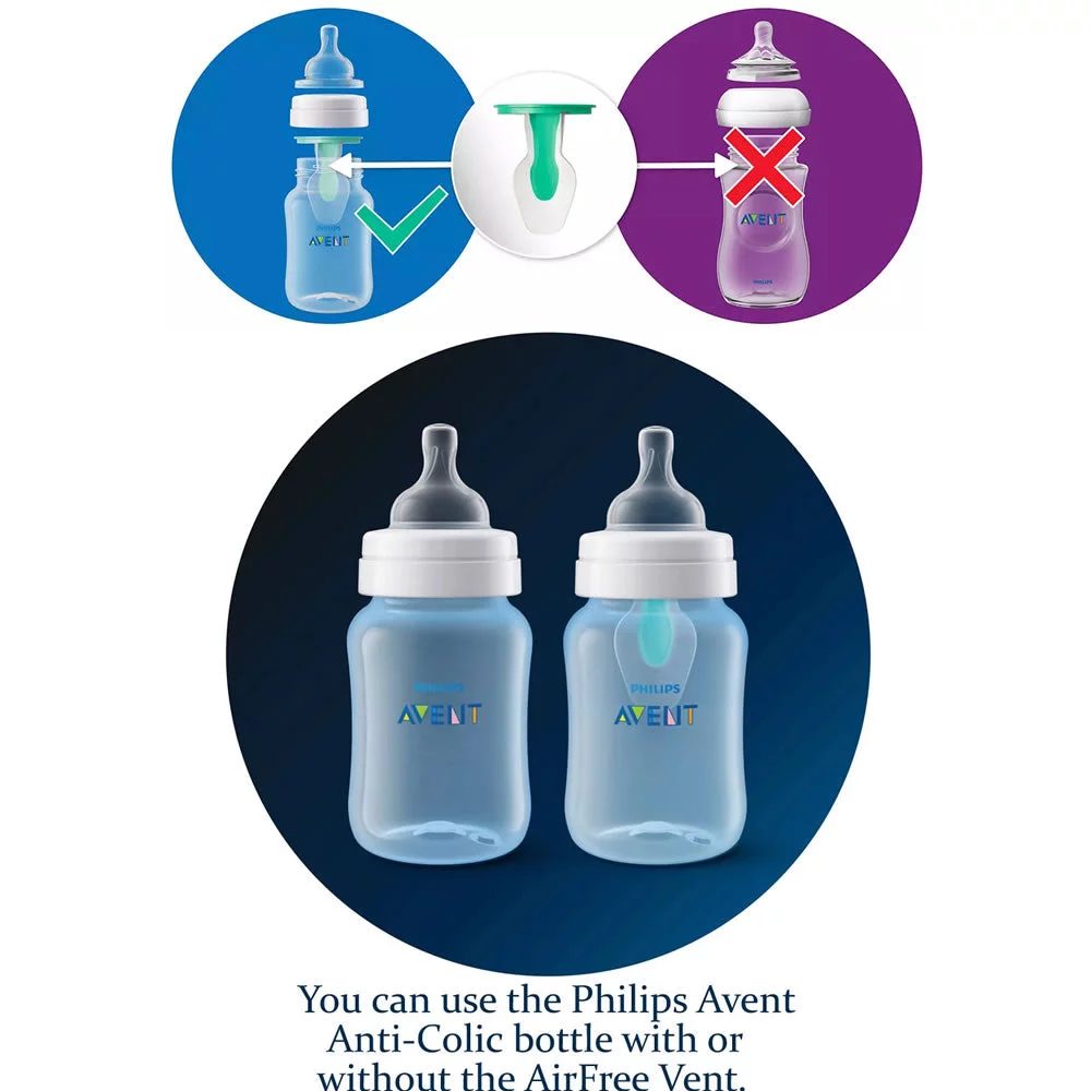 Philips AVENT Anti-Colic Baby Bottles with AirFree Vent, 4oz, 4pk, Clear, SCY701/04