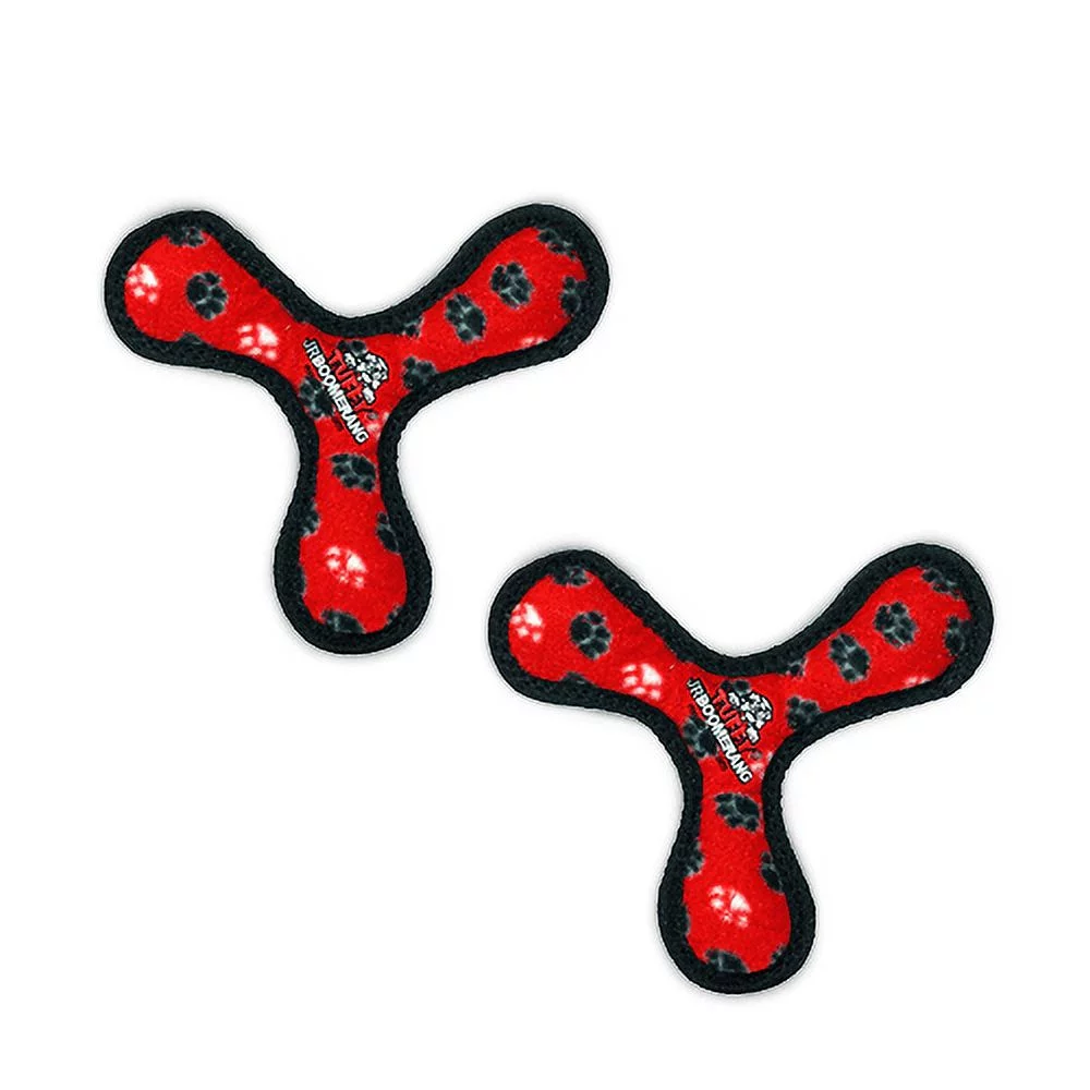 Tuffy Jr Boomerang Red Paw, 2-Pack Durable Dog Toys