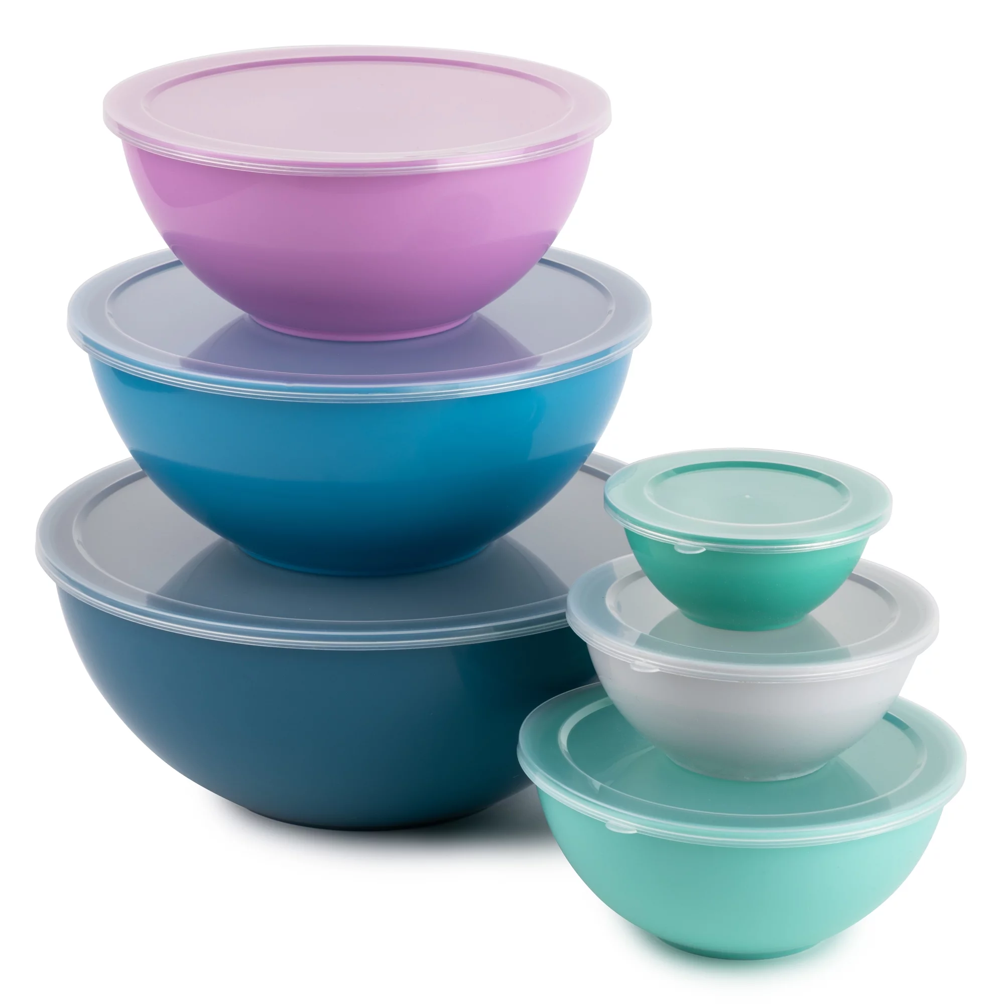 Thyme & Table Round Mixing Bowls, 12-Piece Set, Multi-Color