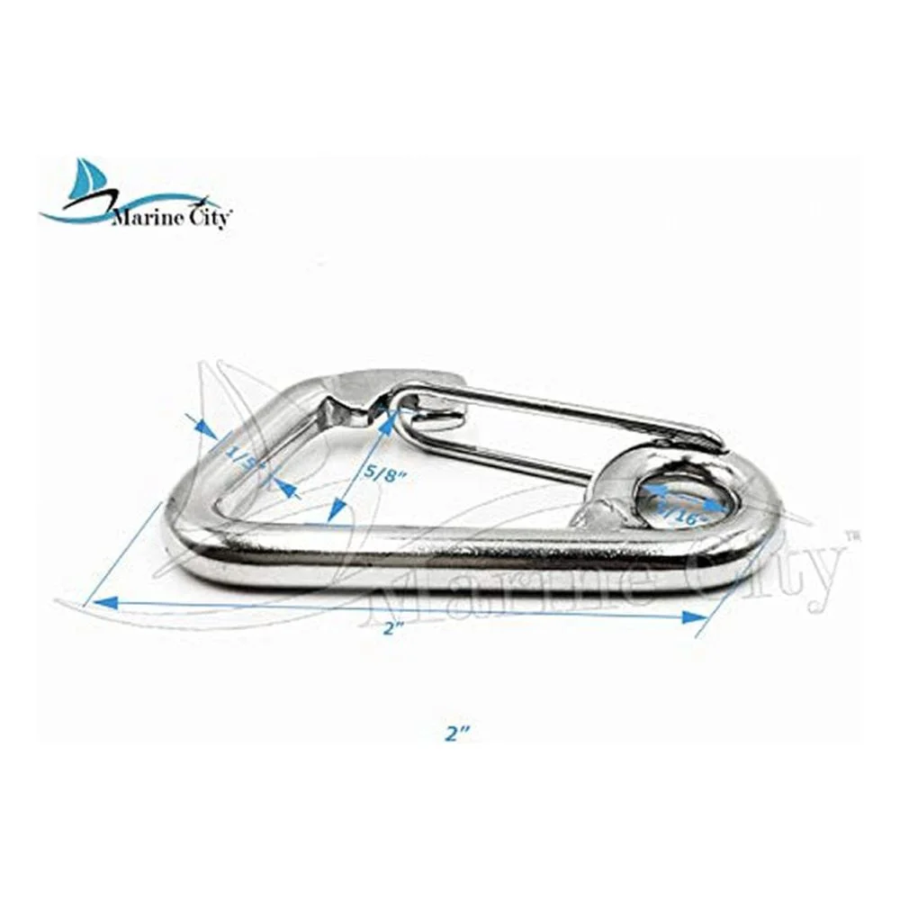 Marine City 316 Marine Grade Stainless Steel Carabiner Spring Snap Hook Boat B:3 Inches