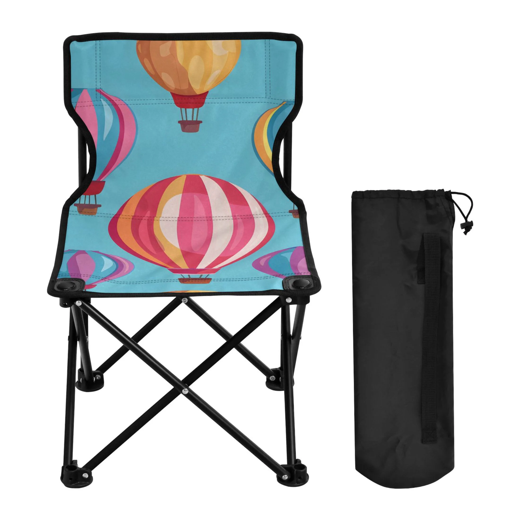 Hot Air Balloon Portable Camping Chair Outdoor Folding Beach Chair Fishing Chair Lawn Chair with Carry Bag Support to 220LBS