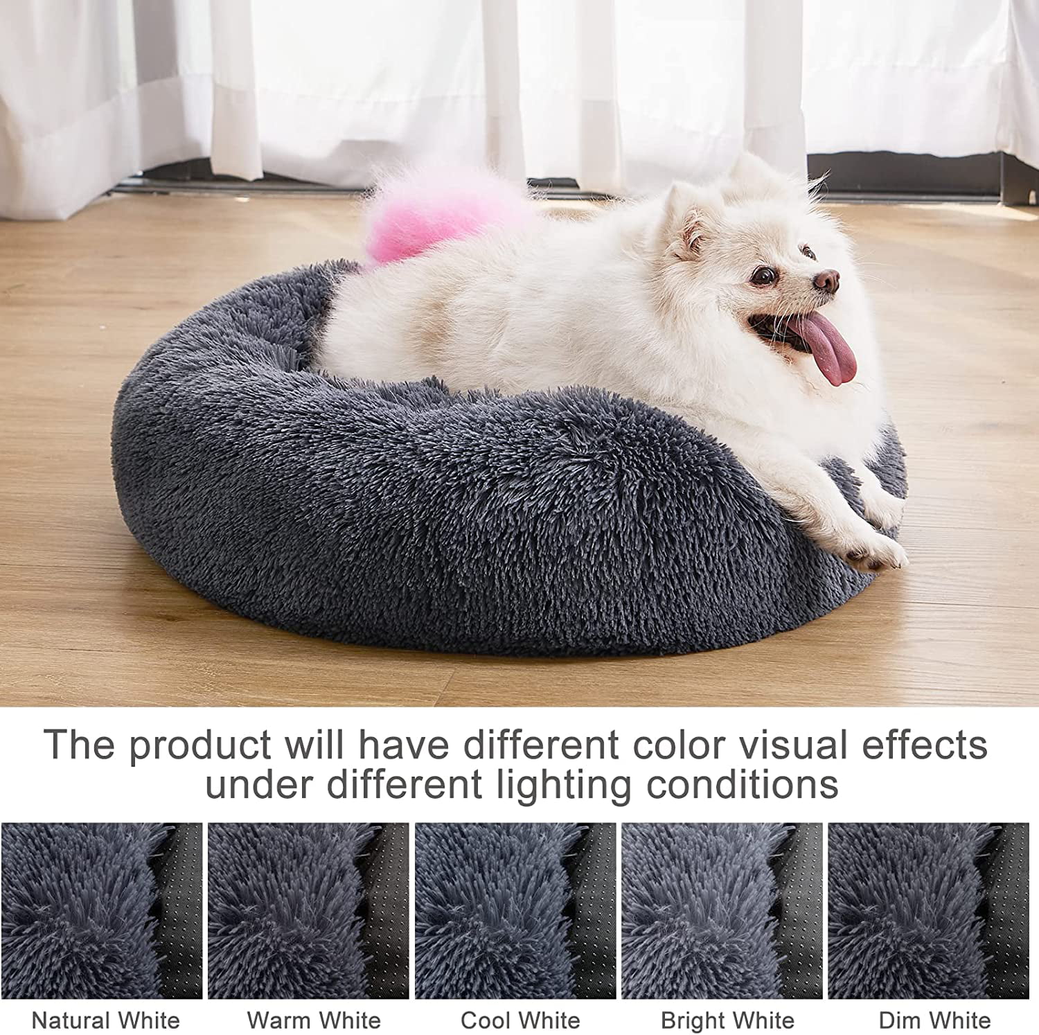 MIXJOY Orthopedic Dog Bed Comfortable Donut Cuddler Round Dog Bed Ultra Soft Washable Dog and Cat Cushion Bed (20''/23''/30'') (30'', Grey-Blue) M(30 x 30 ) Grey-Blue