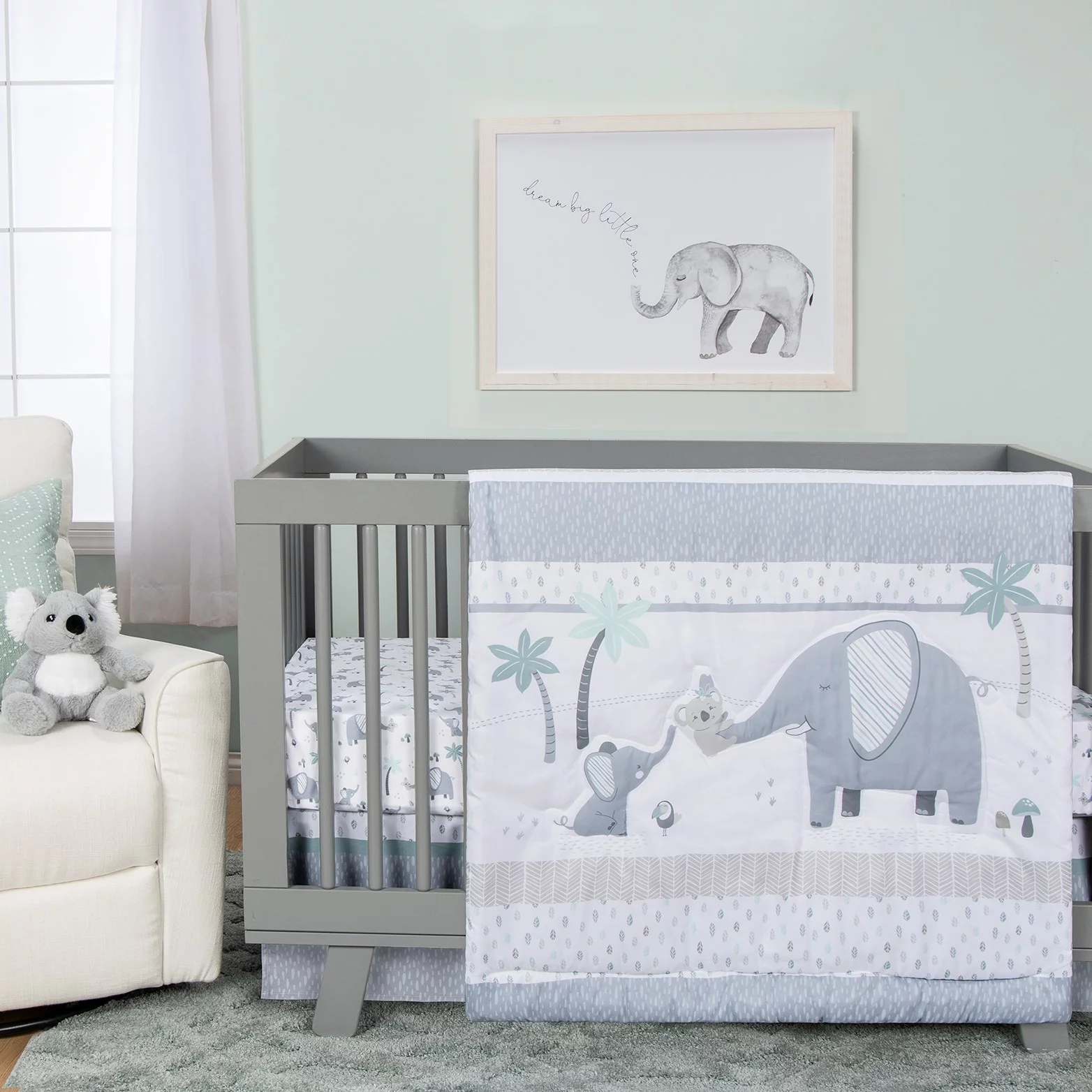 Sammy & Lou 4-Piece Crib Bedding Set, Ellie & Friends, Infant, Crib, Multi-Color, Koala Character, 200 Thread Count
