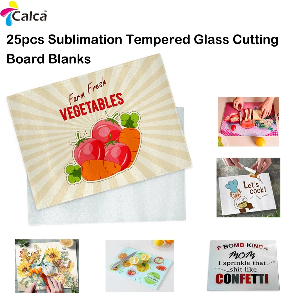 Calca 25 Pack Sublimation Blank Tempered Glass Cutting Board 11