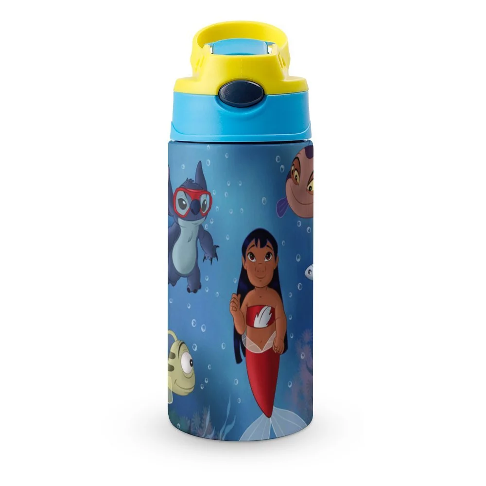 Stitch Children's Water Bottle Vacuum Insulated Stainless Steel Cup With Straw Toddler Thermoses