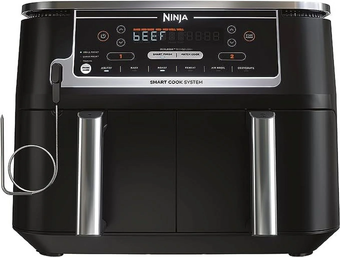 Open Box Ninja DZ550 Foodi 10 Quart 6-in-1 DualZone Smart XL Air Fryer 2 - Grey