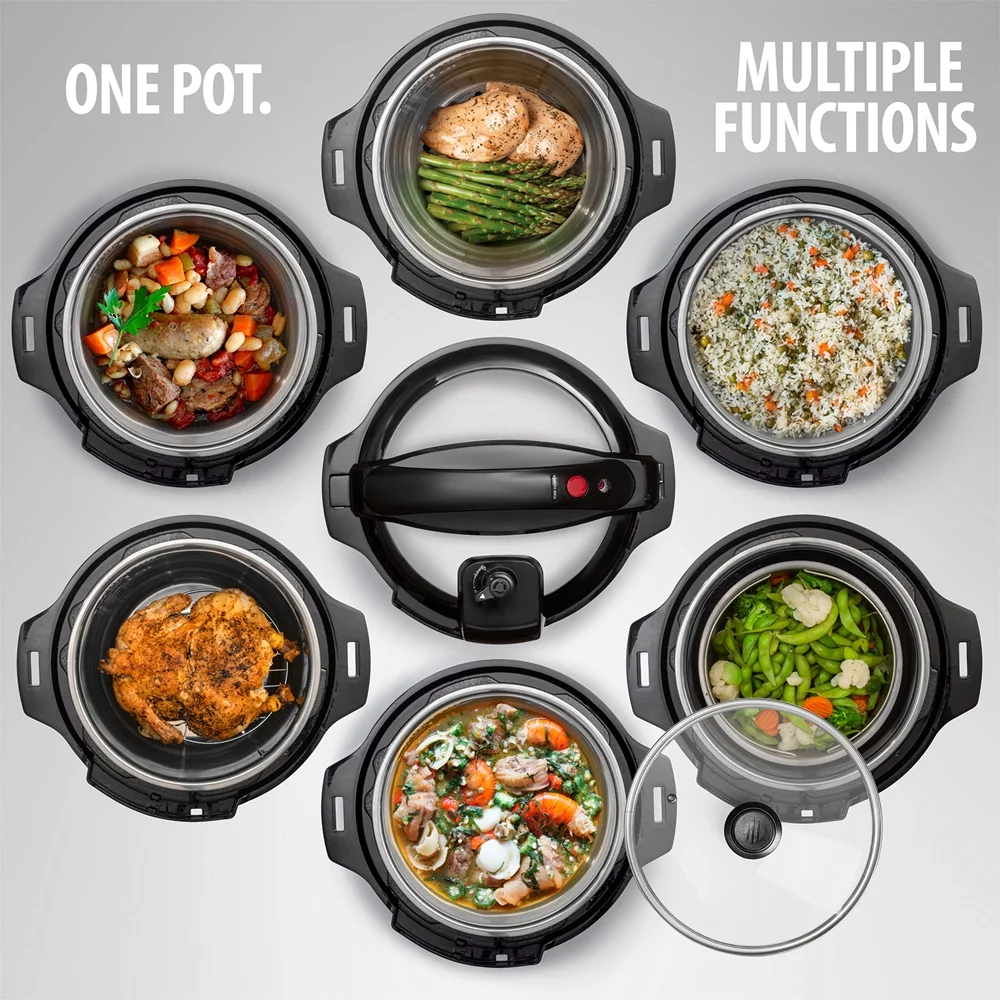 Deco Chef 8 QT 10-in-1 Pressure and Slow Cooker Multi-Mode Cooking with Warranty