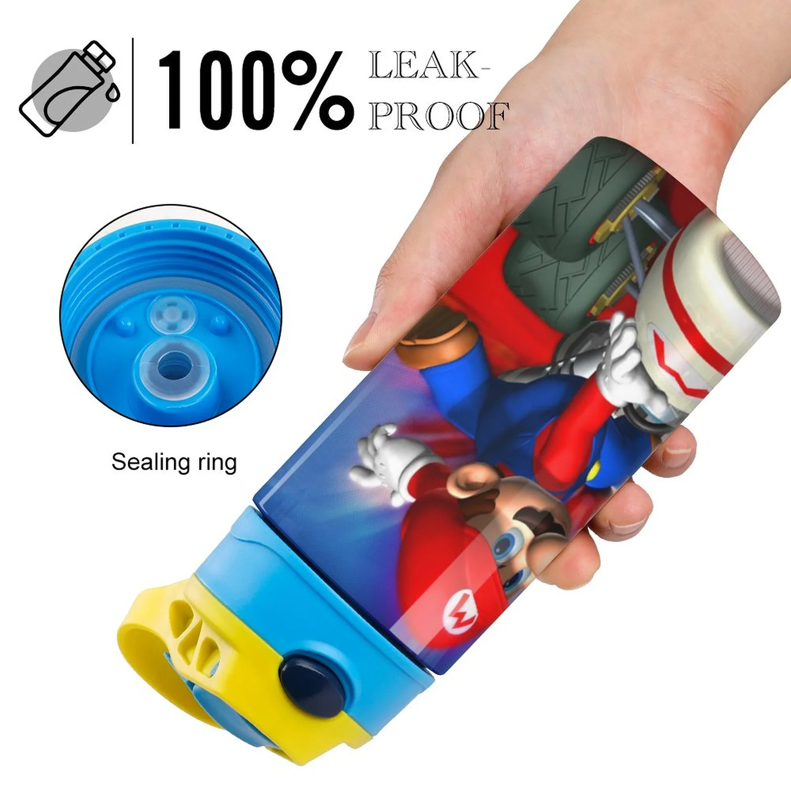 Game Mario Kid's Insulated Water Bottle With Straw Vacuum Stainless Steel Cup Leak-Proof Children Toddler Thermoses