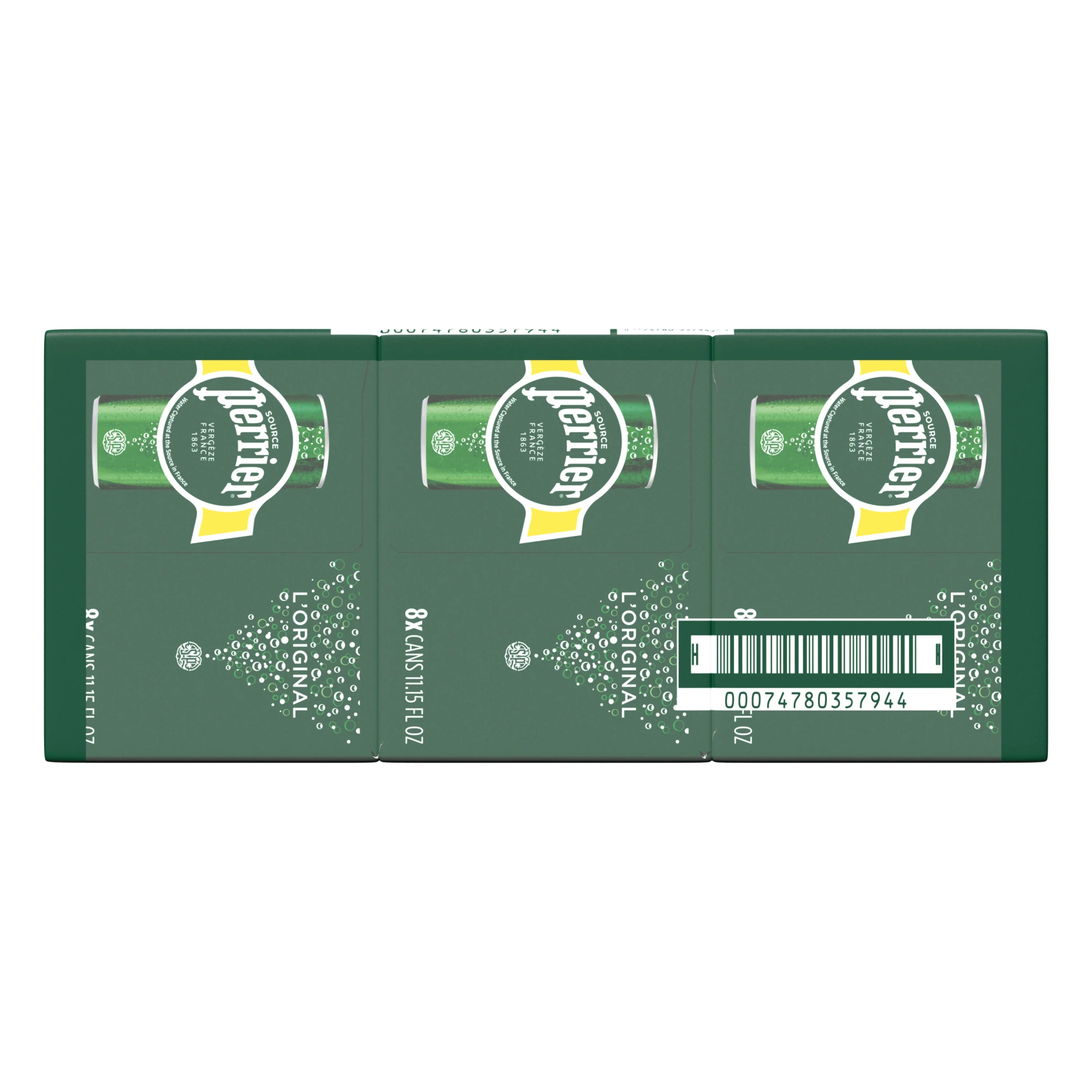 Perrier Sparkling Unflavored Mineral Water, 267.6 fl oz, 24 Pack Cans