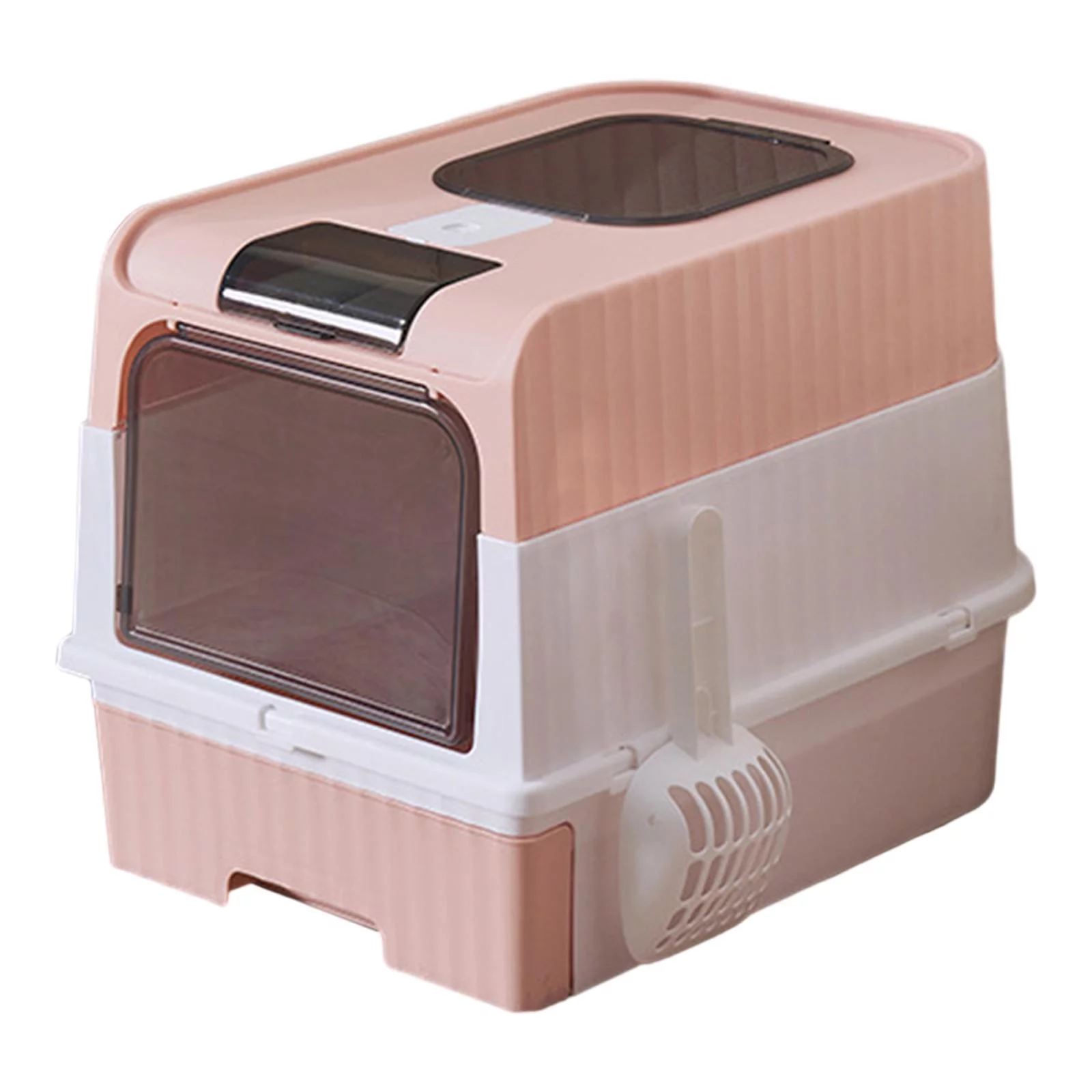 Hooded Cat Litter Boxes Durable Pet Supplies Removable Privacy Pet Litter Boxes Pink