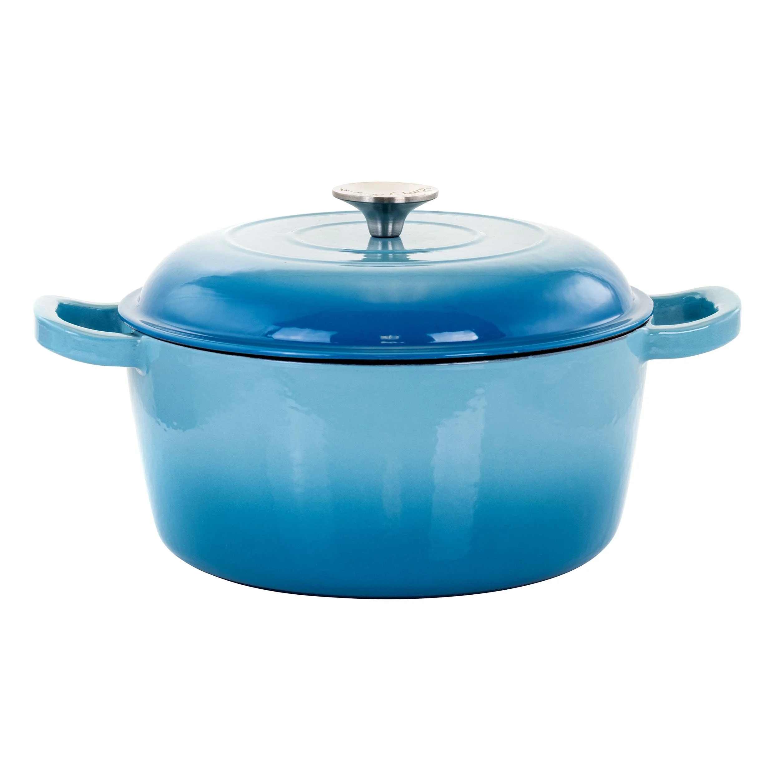 MegaChef  5 Qt Cast Iron Casserole Dish w/ Ombre Enameled Coating