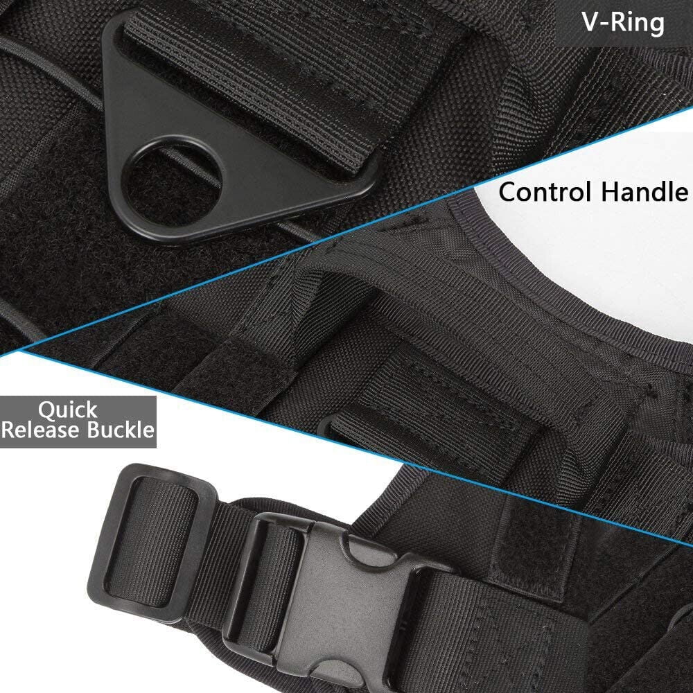 Adjustable Training Tactical Pet Dog Harness Vest +Retractable Leash Set No-Pull