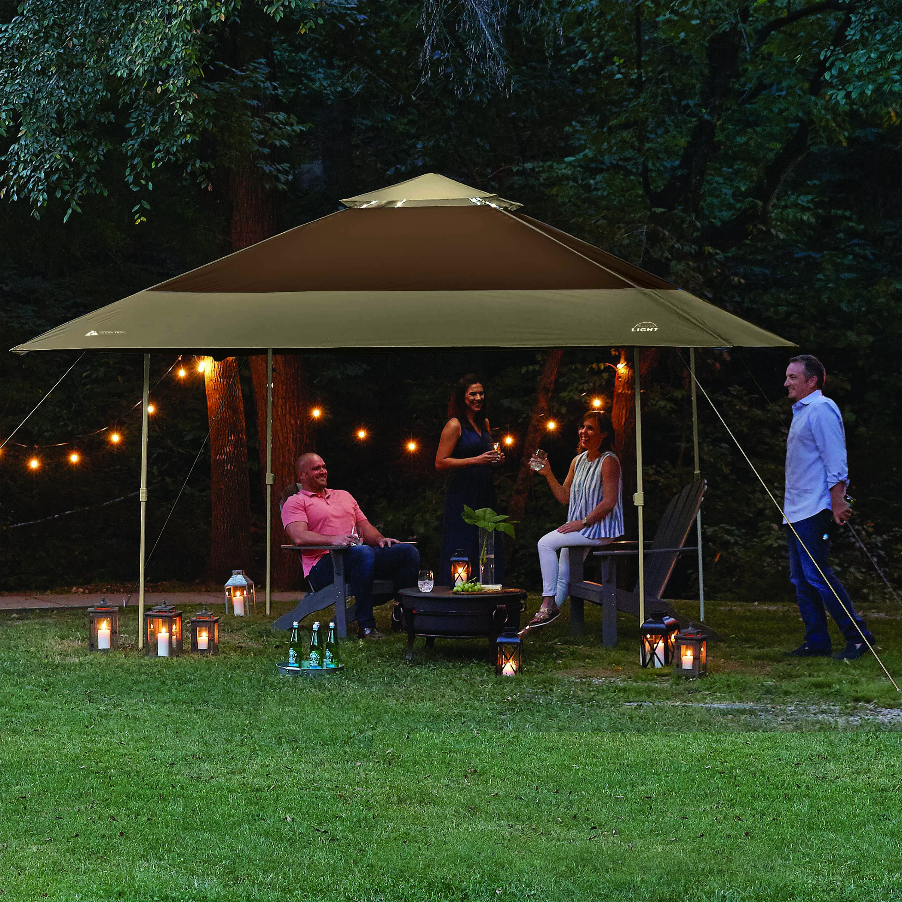 Ozark Trail 14' x 14' Instant Lighted Canopy for Camping