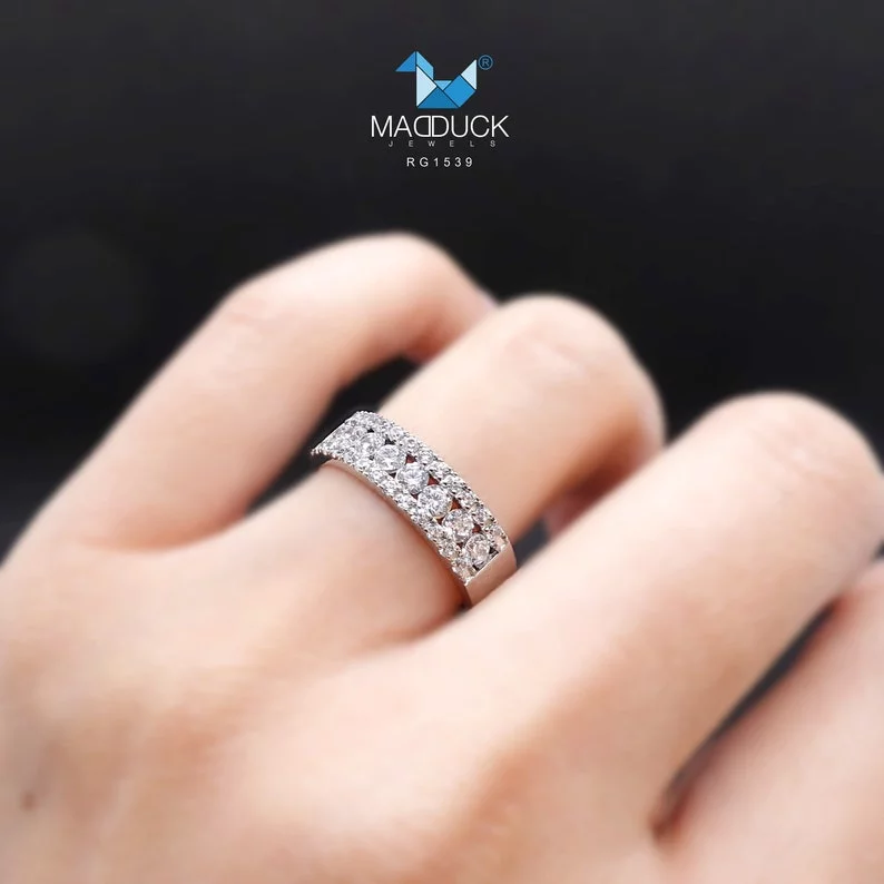 Cubic Zirconia / Sterling Silver 925 Ring / Rhodium plated Nickel-Free / MadDuckJewels RG1539 / Thailand Jewelry