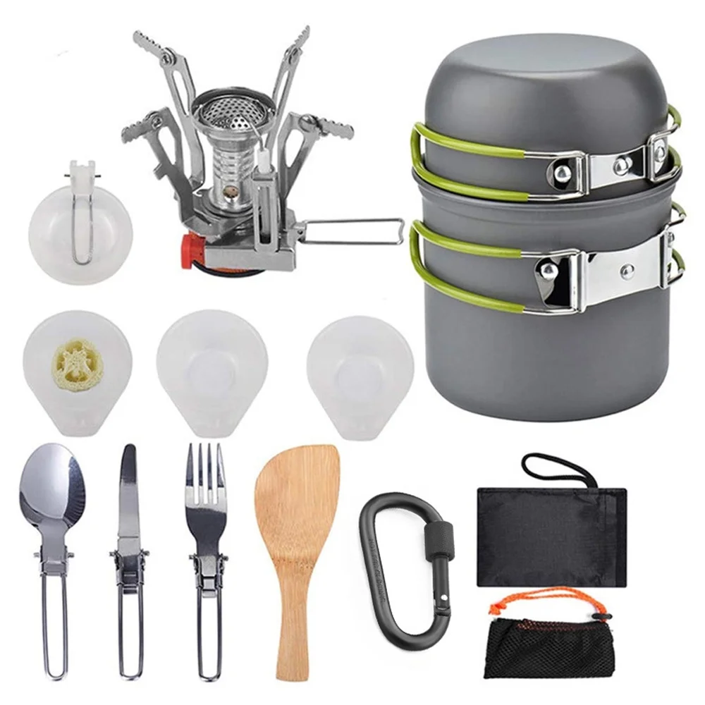 Aibecy Cookware Set Portable Picnic Kit with Alumina Pot Camping Hiking Essentials