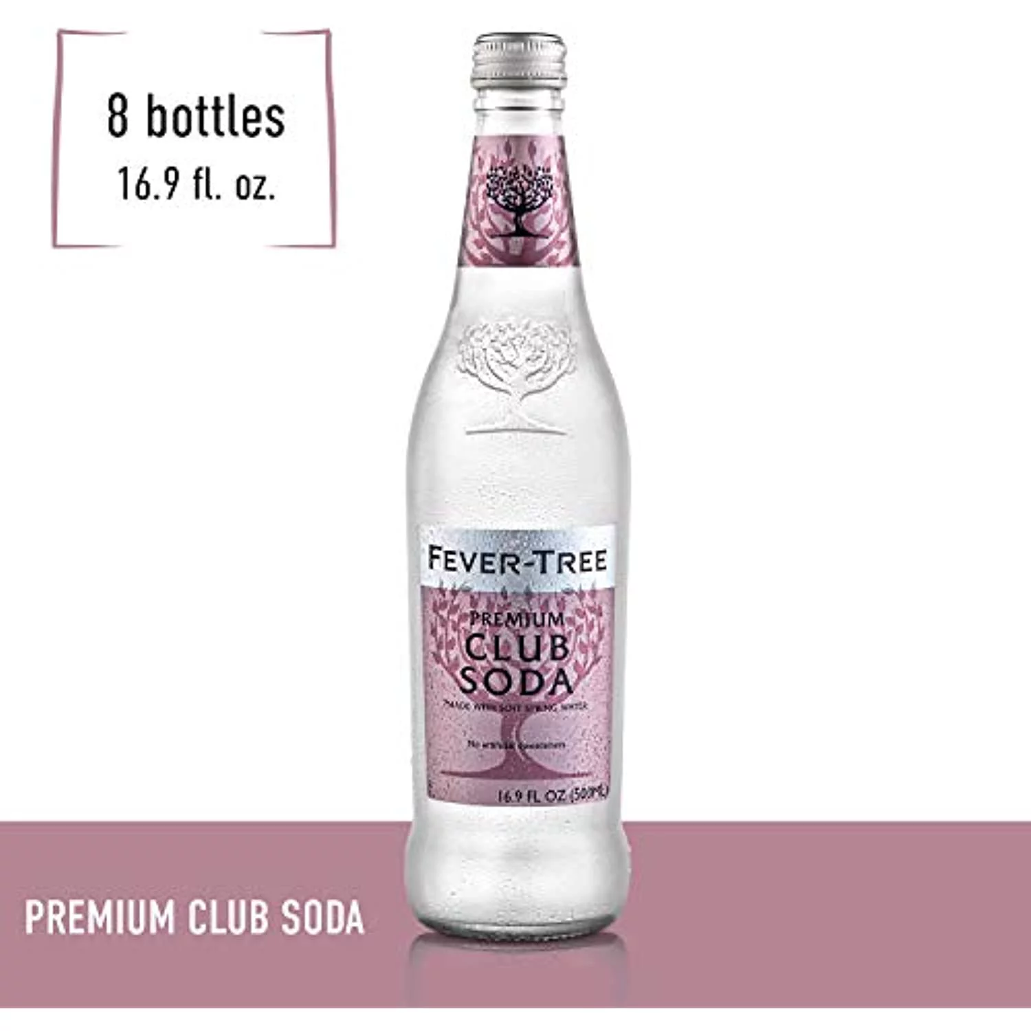 Fever-Tree Premium Club Soda, 16.9 Fl Oz Glass Bottle (Pack Of 8)