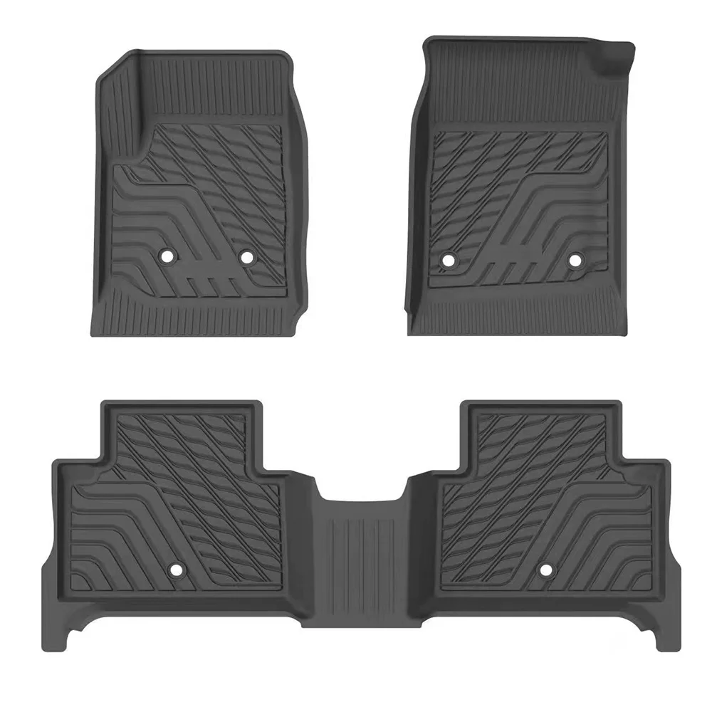 3W Floor Mats for 2015-2022 Chevrolet Colorado/GMC Canyon Crew Cab  All Weather Heavy Duty Custom Fit TPE Car Floor Carpet Liner Front & Rear 2 Rows, Black