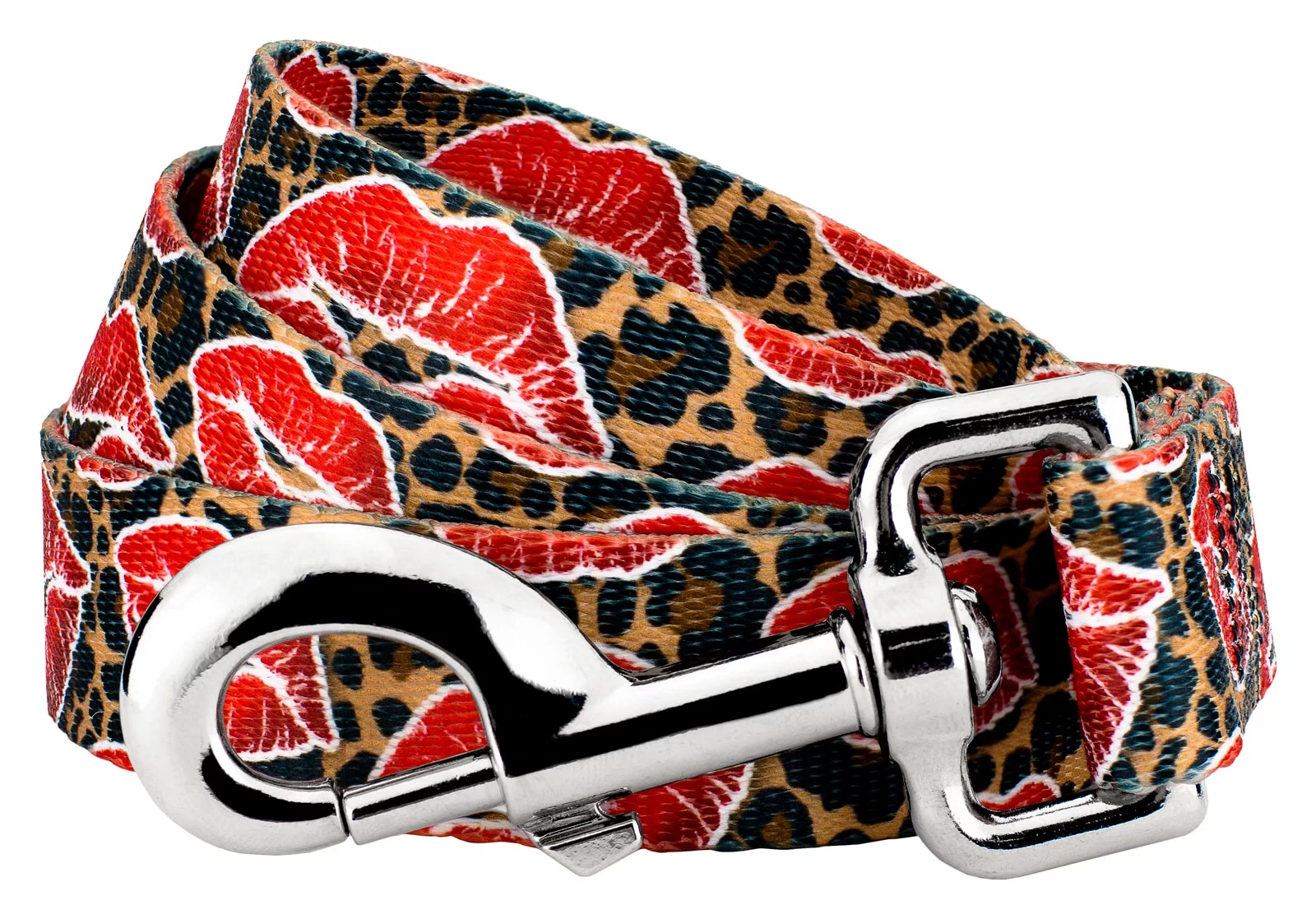 Country Brook Petz® 1 inch Cheetah Kisses Dog Leash, 6 Foot