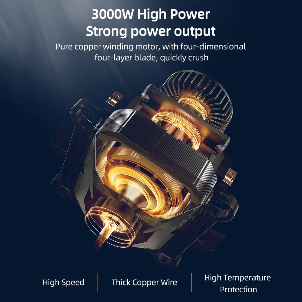 Lixada Electric Meat Grinder 2L Household Large Capacity Thickened Glass Kitchen Blender 2 Speeds 300W High Cooker