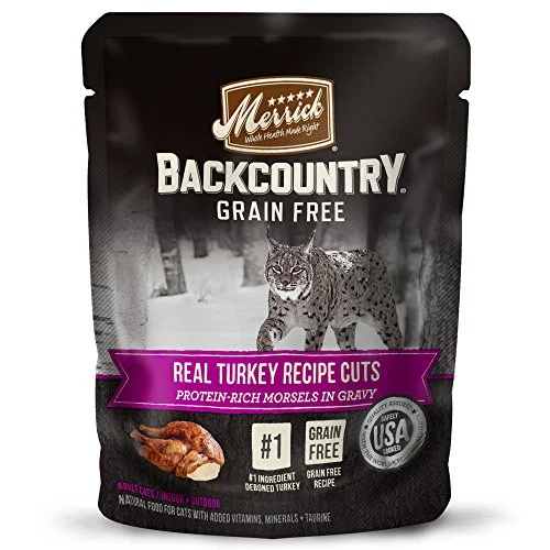 Merrick Backcountry Grain Free Real Meat Wet Cat Food Turkey 3 oz. Pouches (Case of 24)