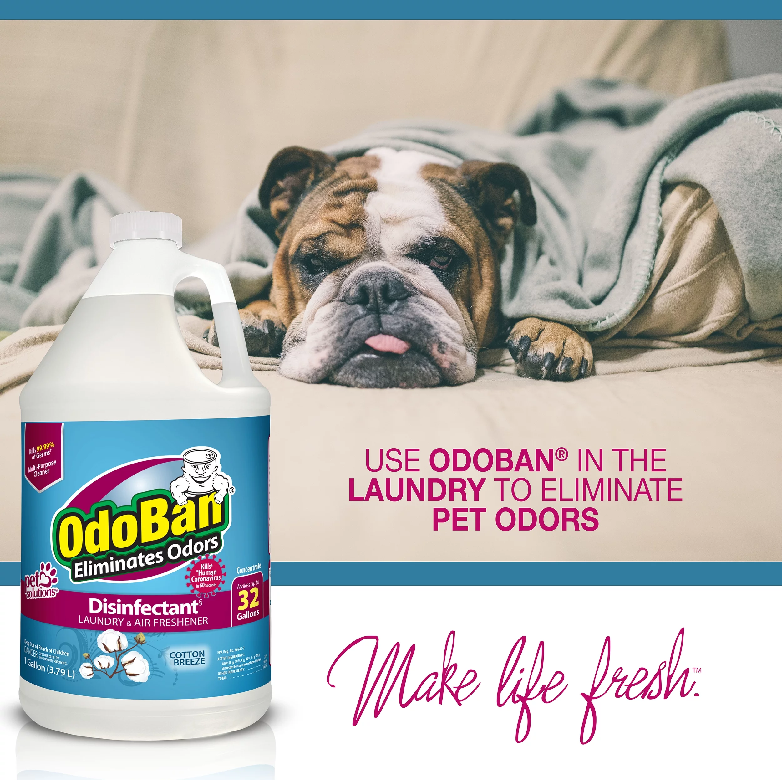 OdoBan All-Purpose Cleaners, Cotton Breeze and Fresh Scent, 128 Fluid Ounce, 2 Count