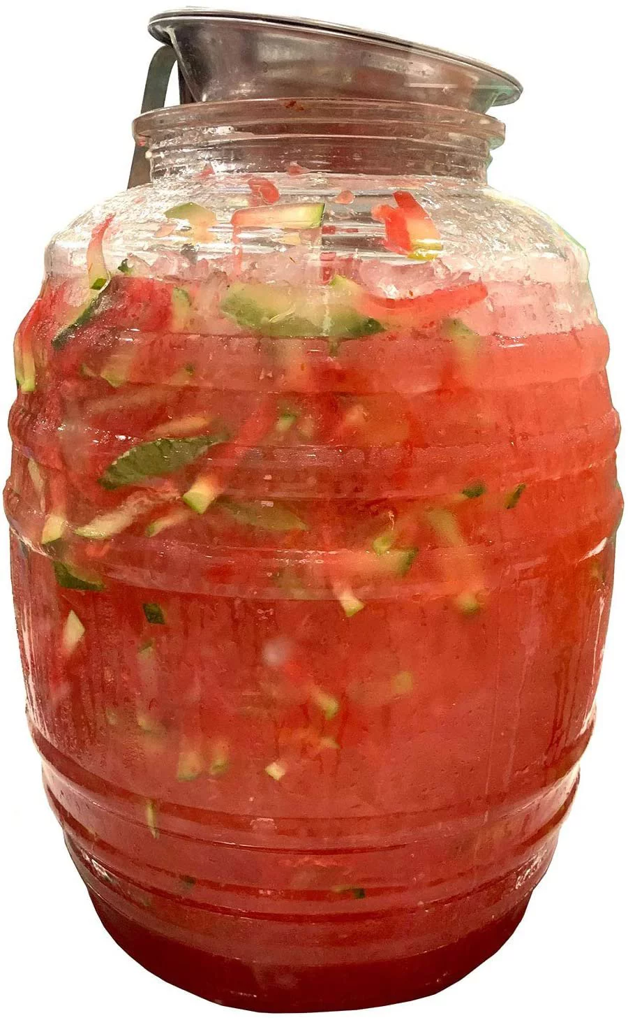 Vitrolero Aguas Frescas Tapadera Water Jug Juice Beverage Container With Lid & 16oz Ladle Combo, 5-Gallon 20L - Clear BPA Free Food Grade Plastic