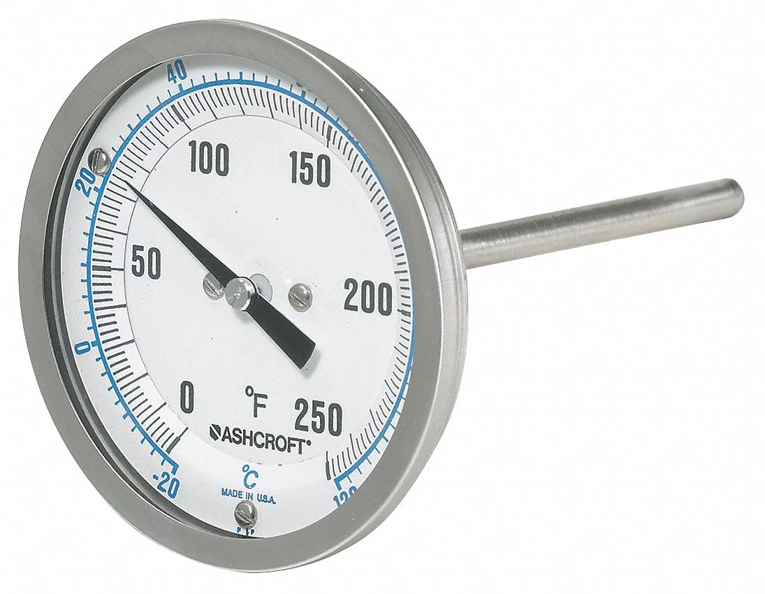 Ashcroft Dial Thermometer,Bi-Metallic,4 in Stem  30EI60R