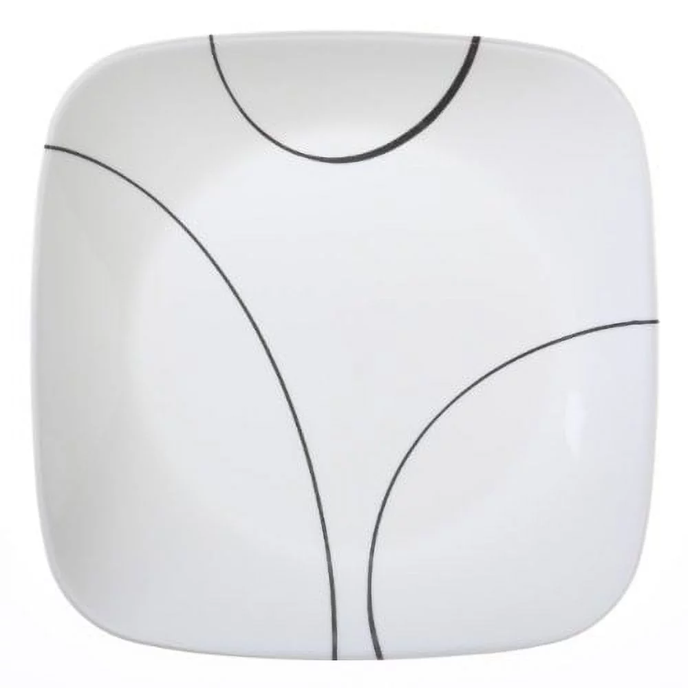 corelle square simple lines 9-inch plate set (6-piece)